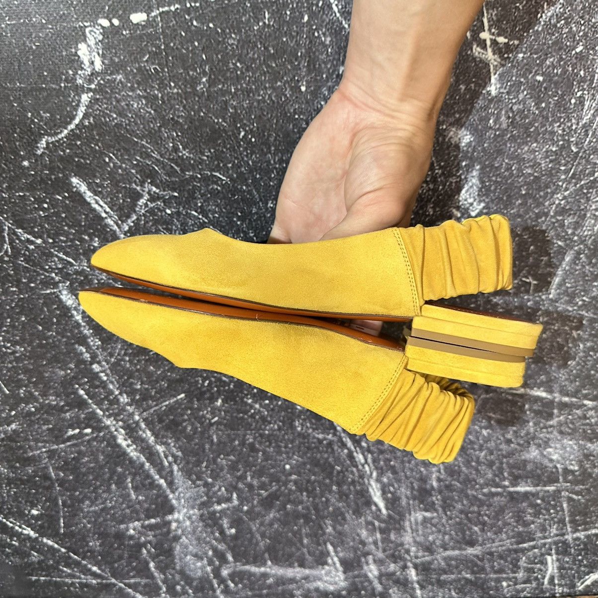 Santoni SANTONI - Women’s Yellow Ballet Suede Flats Size 37 Size US 7 / IT 37 - 11 Thumbnail