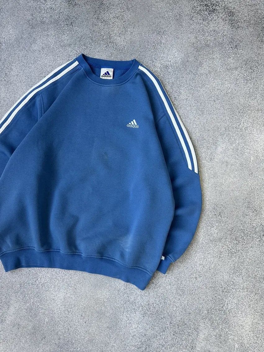 Adidas × Vintage Vintage Adidas 90s Blue Crewneck Sweatshirt Size US M / EU 48-50 / 2 - 2 Thumbnail