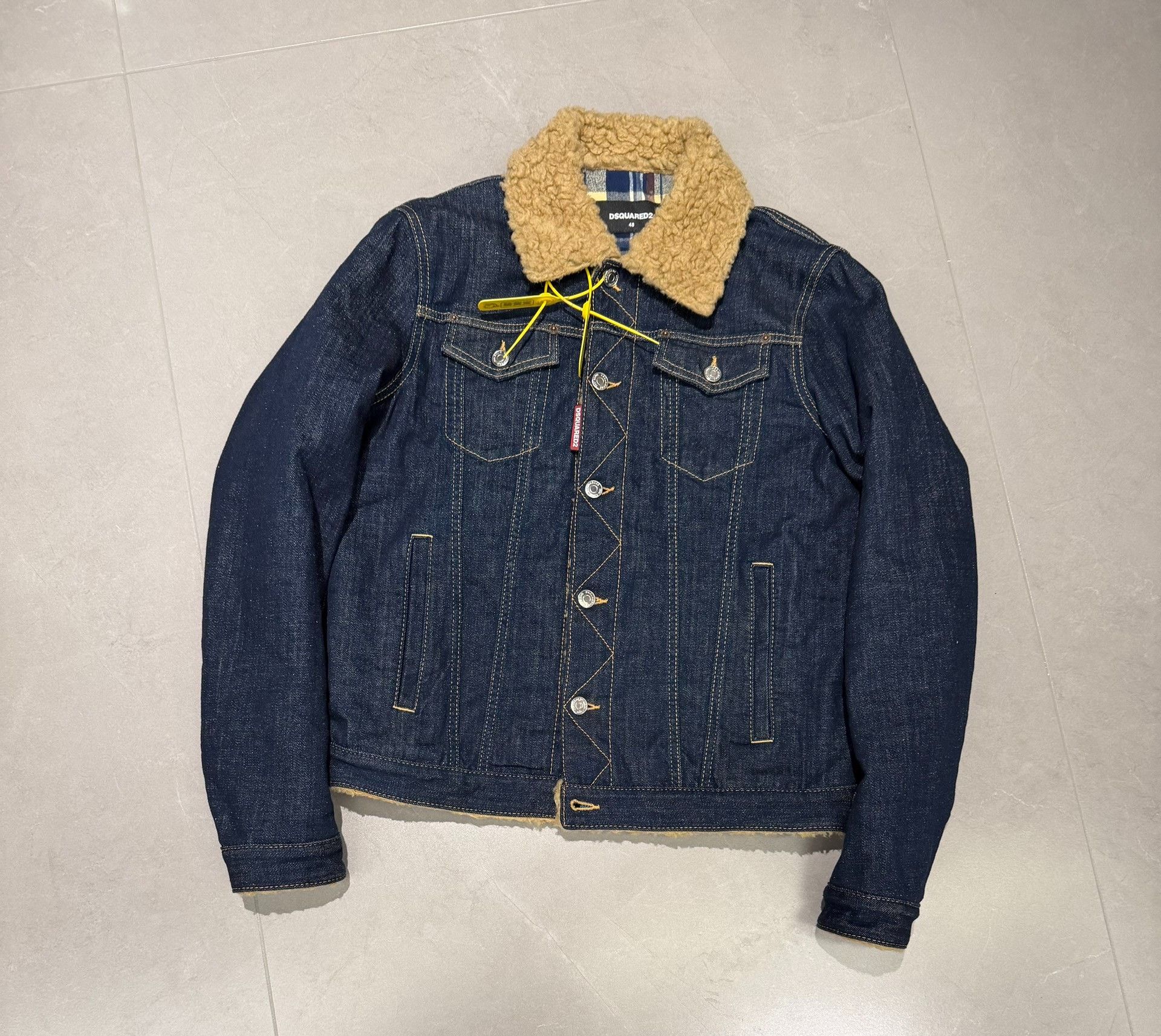 Dsquared2 DSquared2 Men's Lamb Wool Denim Jacket Size US M / EU 48-50 / 2 - 1 Thumbnail