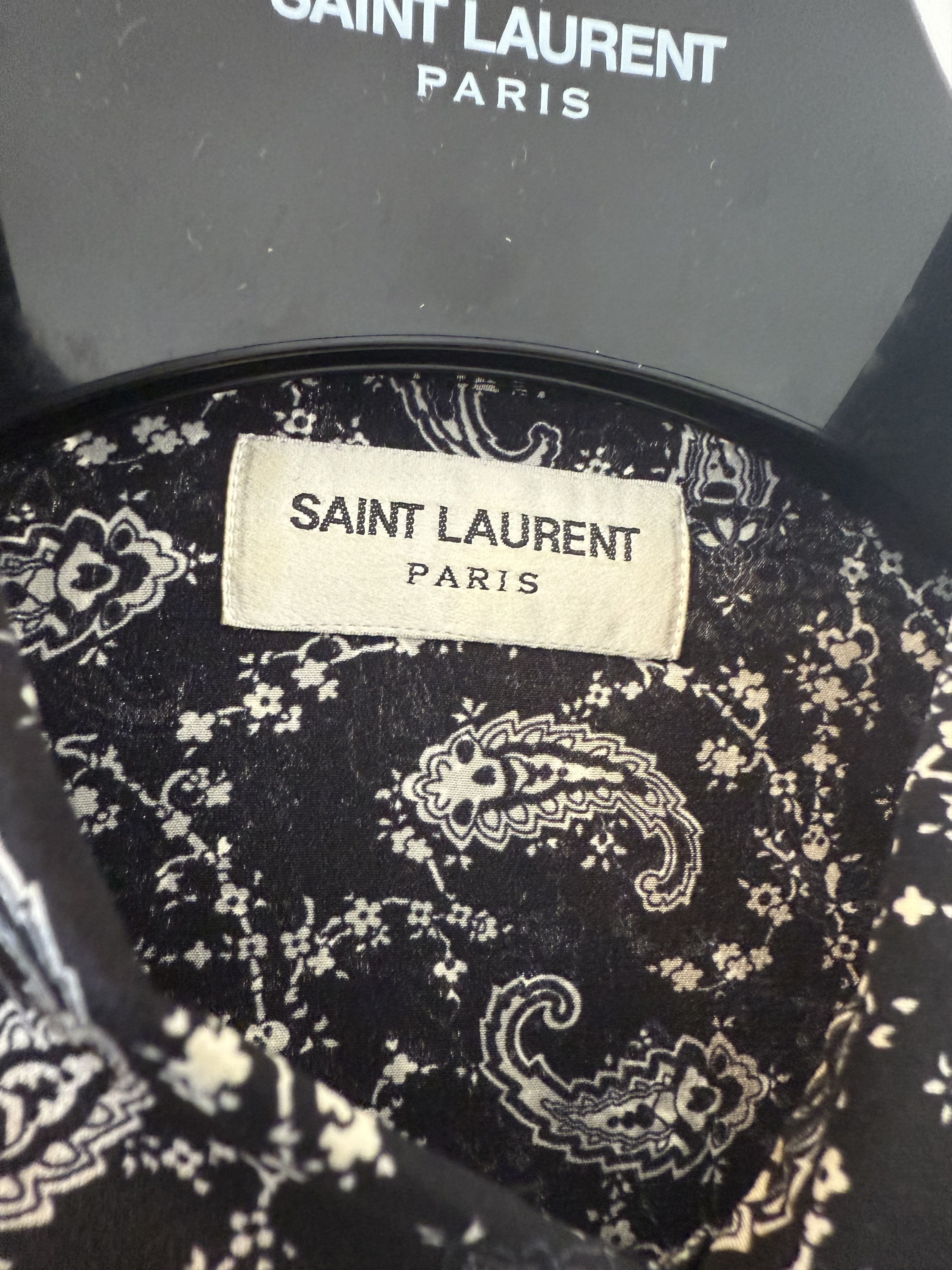 Saint Laurent Paris SS14 Saint Laurent Paisley Silk Shirt Size US XL / EU 56 / 4 - 9 Thumbnail
