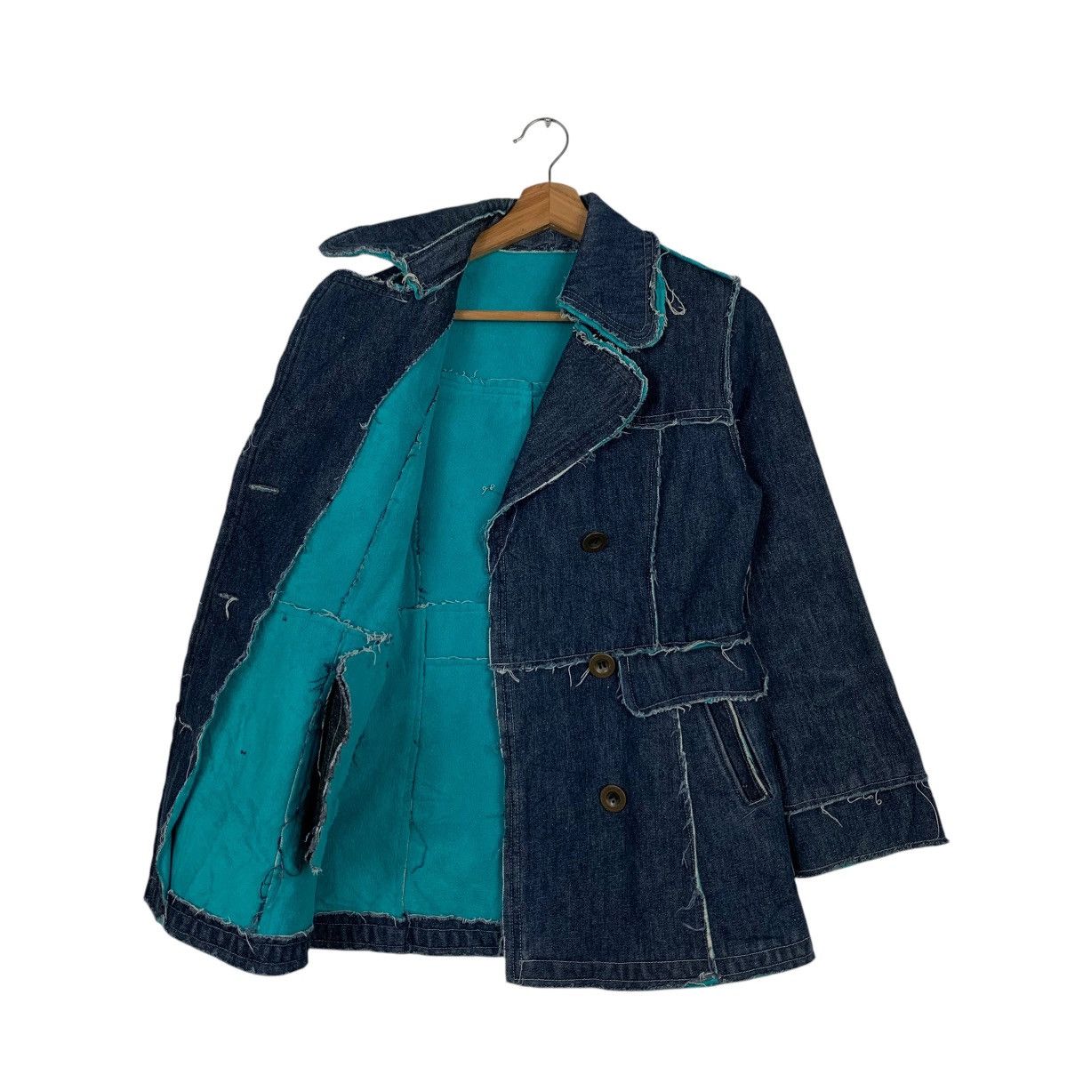 Japanese Brand B+L Double Breasted Deconstructed Denim Jacket #1939-C84 Size L / US 10 / IT 46 - 9 Thumbnail