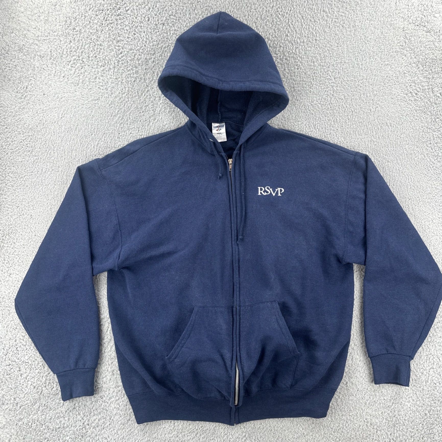 Jerzees VINTAGE Jerzees Hoodie Full Zip Navy Blue XL Men 90s Y2K Regular Size XL Men Jets Size US XL / EU 56 / 4 - 3 Thumbnail