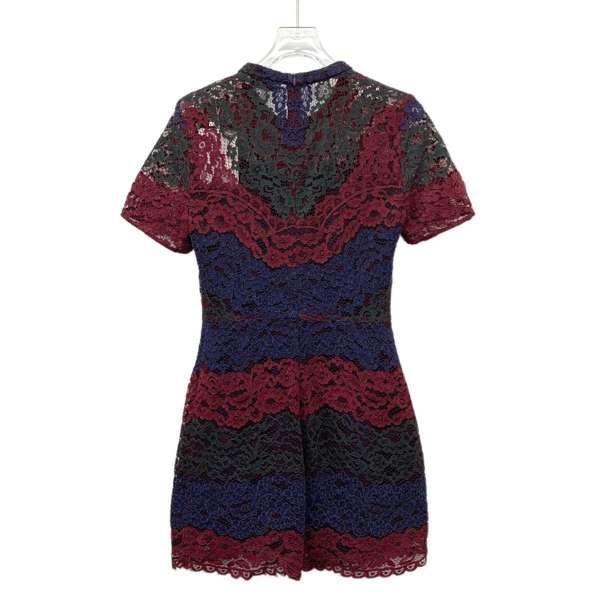 Sandro Sandro Wine Red Floral Hollow Short Sleeve Dress K26WX Size S / US 4 / IT 40 - 2 Thumbnail