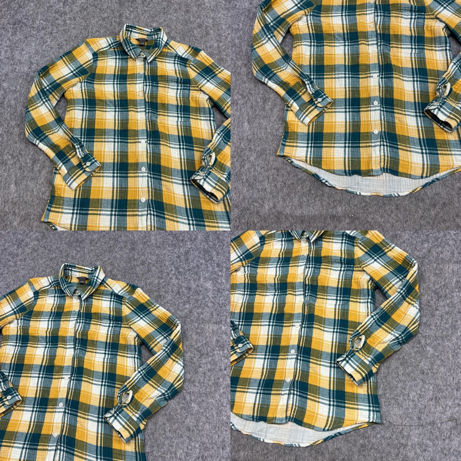 Eddie Bauer Eddie Bauer Shirt Womens M Yellow Plaid Button Long Sleeve Top Casual Outdoor Size M / US 6-8 / IT 42-44 - 8 Thumbnail