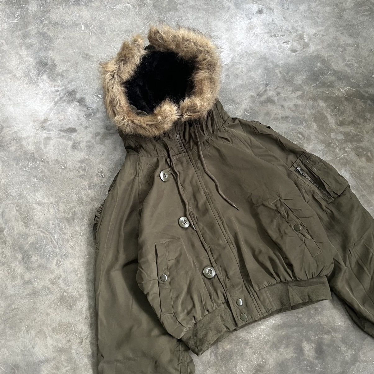 Japanese Brand 2000s Browny Standard N-2B Fur Hoodie Bomber Jacket Size US M / EU 48-50 / 2 - 2 Thumbnail