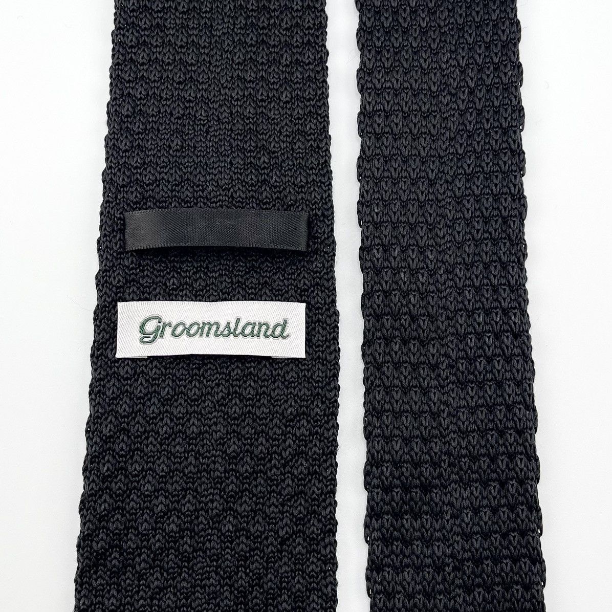 Other Men’s Black Knit Necktie & White Floral Pocket Square Size ONE SIZE - 9 Thumbnail