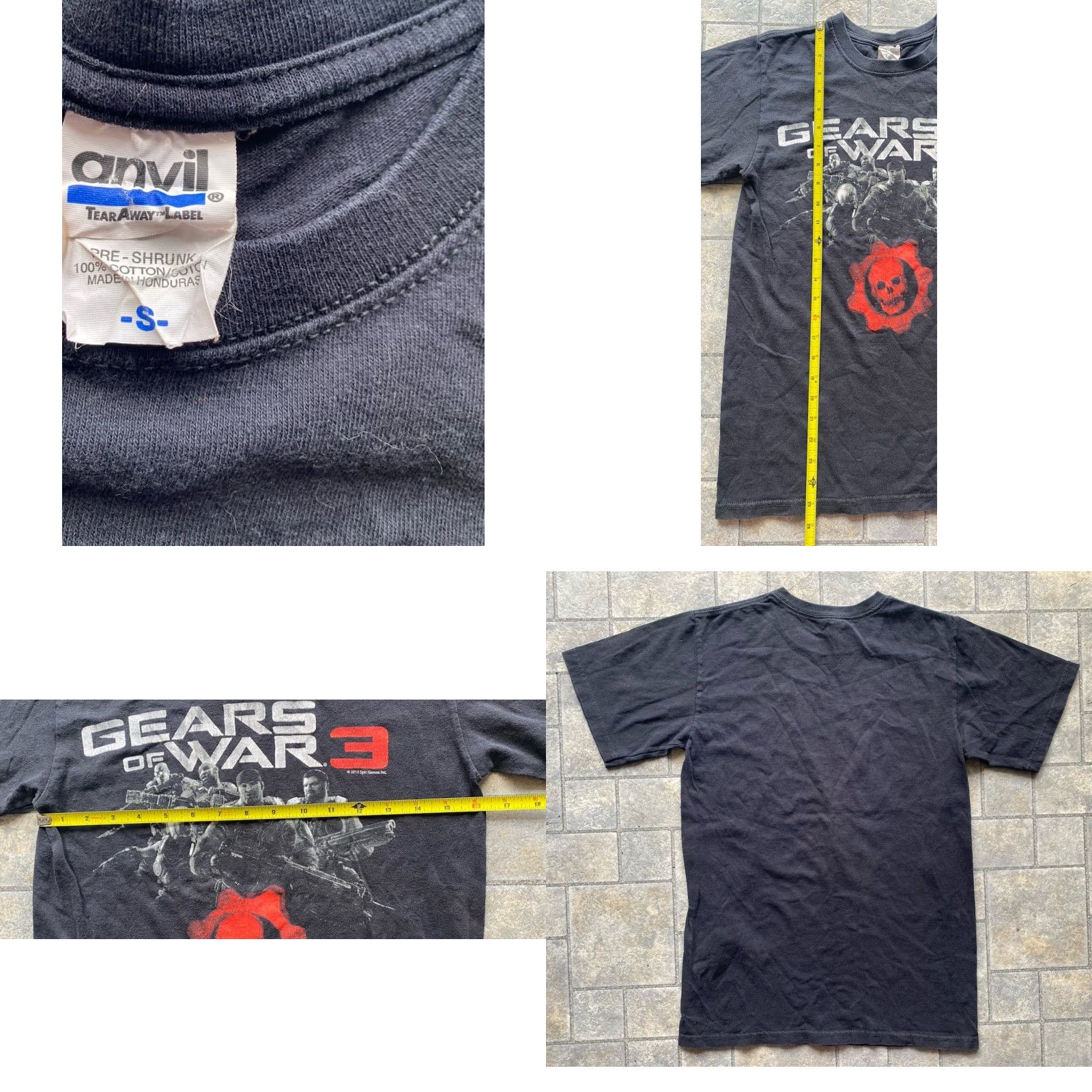 Anvil 2010 Gears Of War 3 Anvil Men’s Black Short Sleeve T-Shirt S Small Video Game Shirt Mens Size US S / EU 44-46 / 1 - 8 Thumbnail