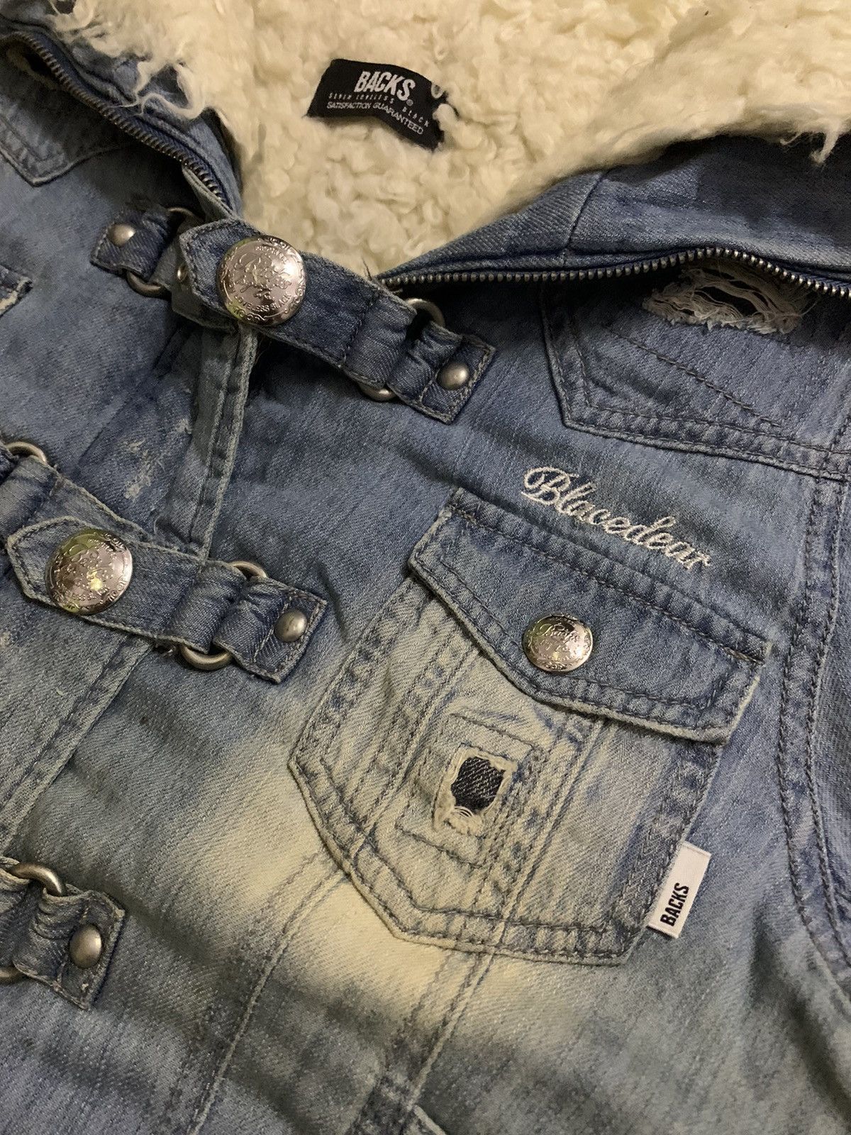 Hysteric Glamour 💥Japanese Backs Satisfaction Denim Fur Jacket Size S / US 4 / IT 40 - 8 Thumbnail