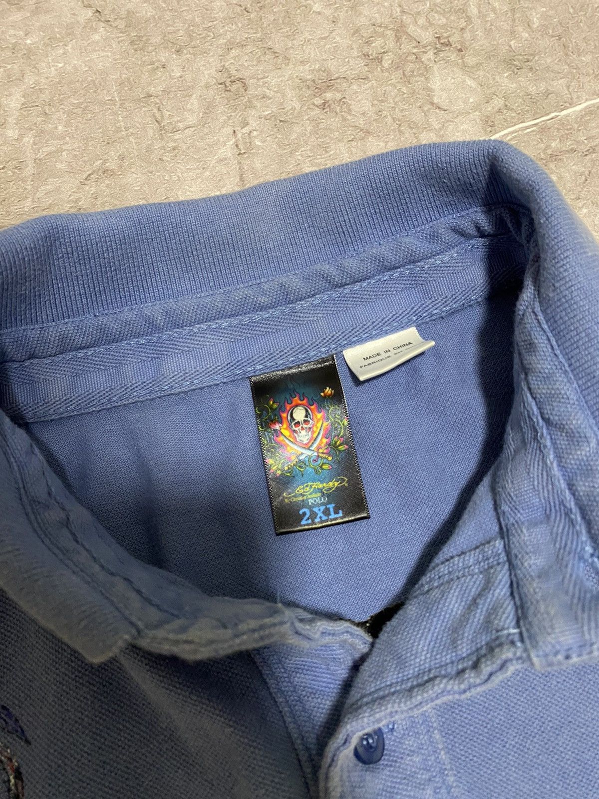 Christian Audigier × Ed Hardy × Vintage Vintage Y2K Ed Hardy By Christian Audigier Big Logo Polo Size US XXL / EU 58 / 5 - 14 Thumbnail