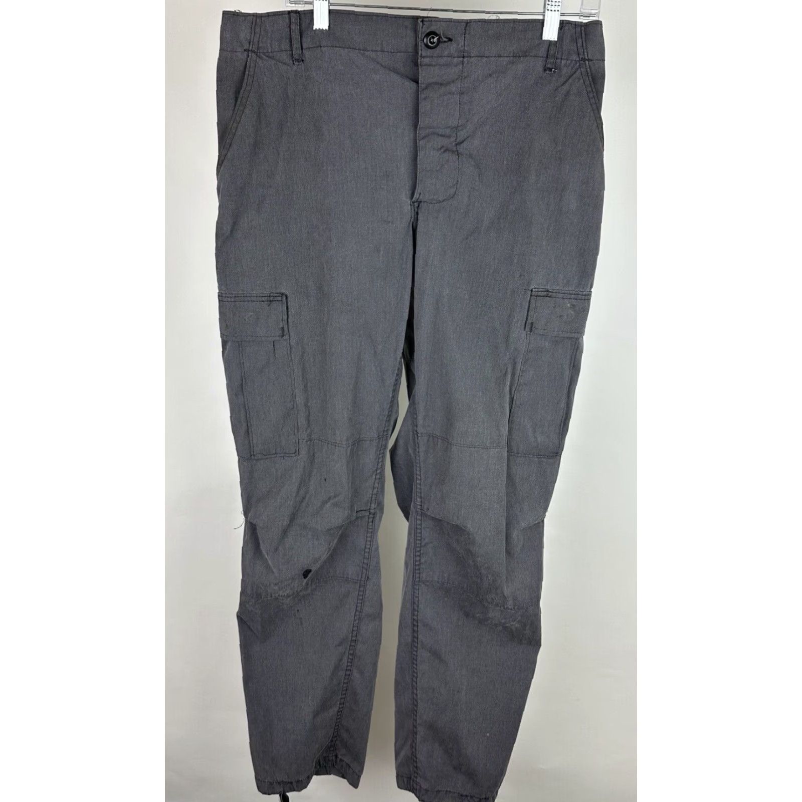 Vintage VINTAGE Army Cargo Pants 34x32 ACTUAL SLIM FIT Black 80s 90s Casual Mens Pants Size US 34 / EU 50 - 2 Thumbnail