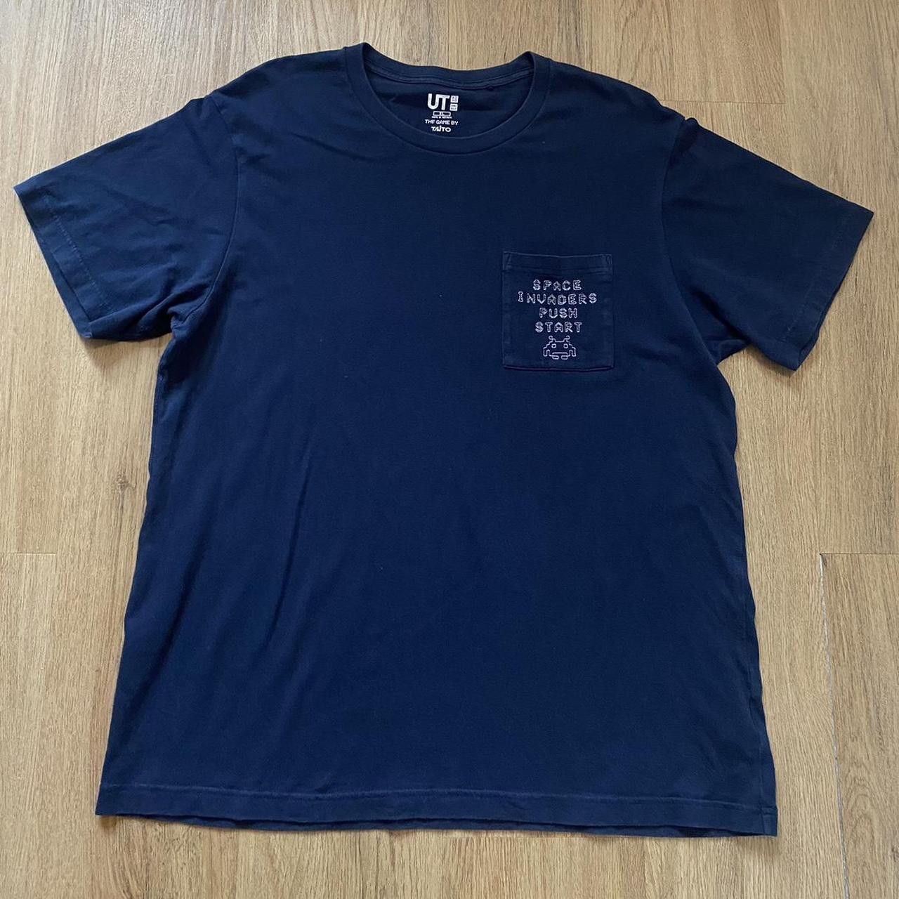 Uniqlo Navy UNIQLO Space Invaders graphic tee Size US XL / EU 56 / 4 - 1 Thumbnail