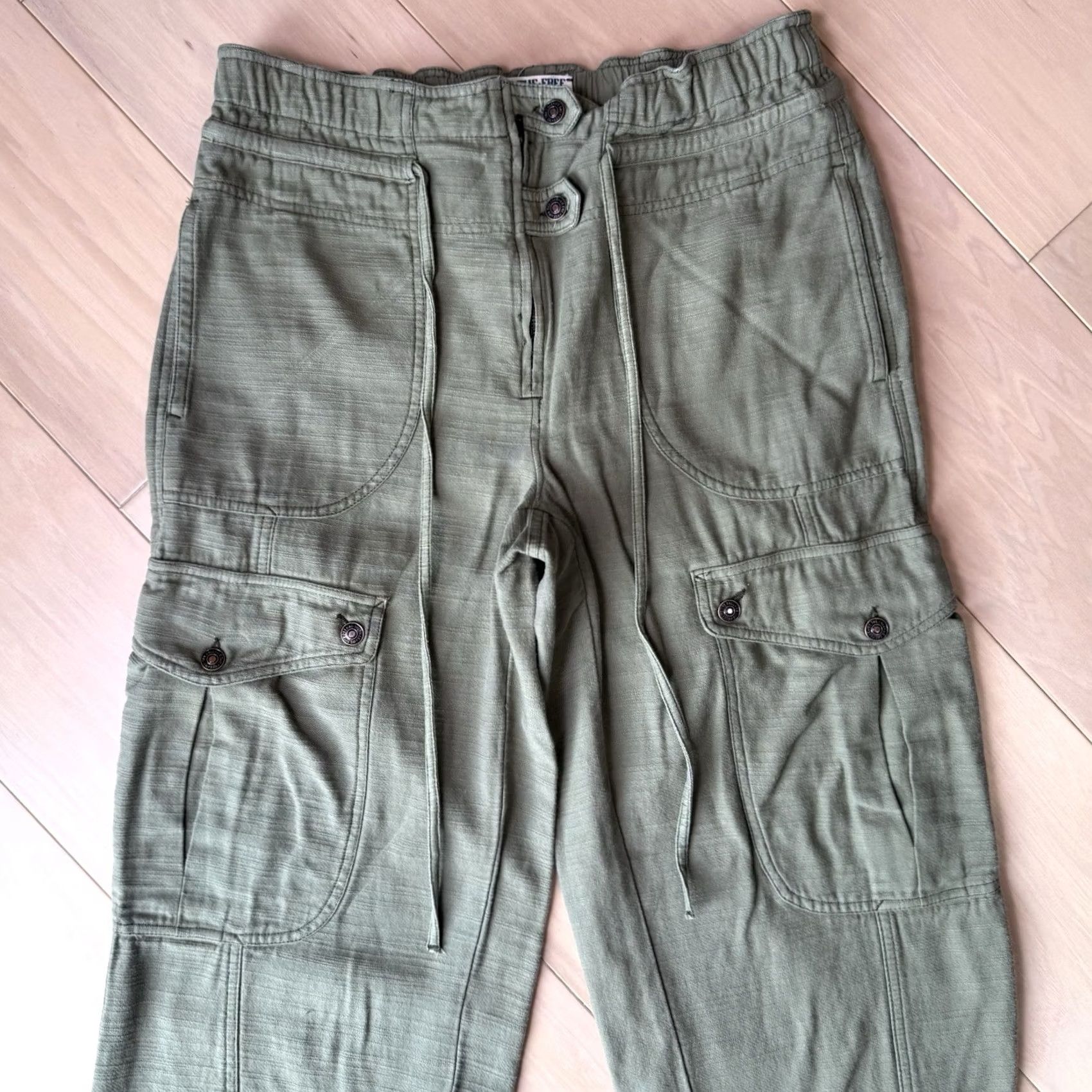Free People Free People Tahiti Pull On Cargo Pants Women's Medium Green Wide-Leg Casual Pant Size 32" / US 10 / IT 46 - 3 Thumbnail