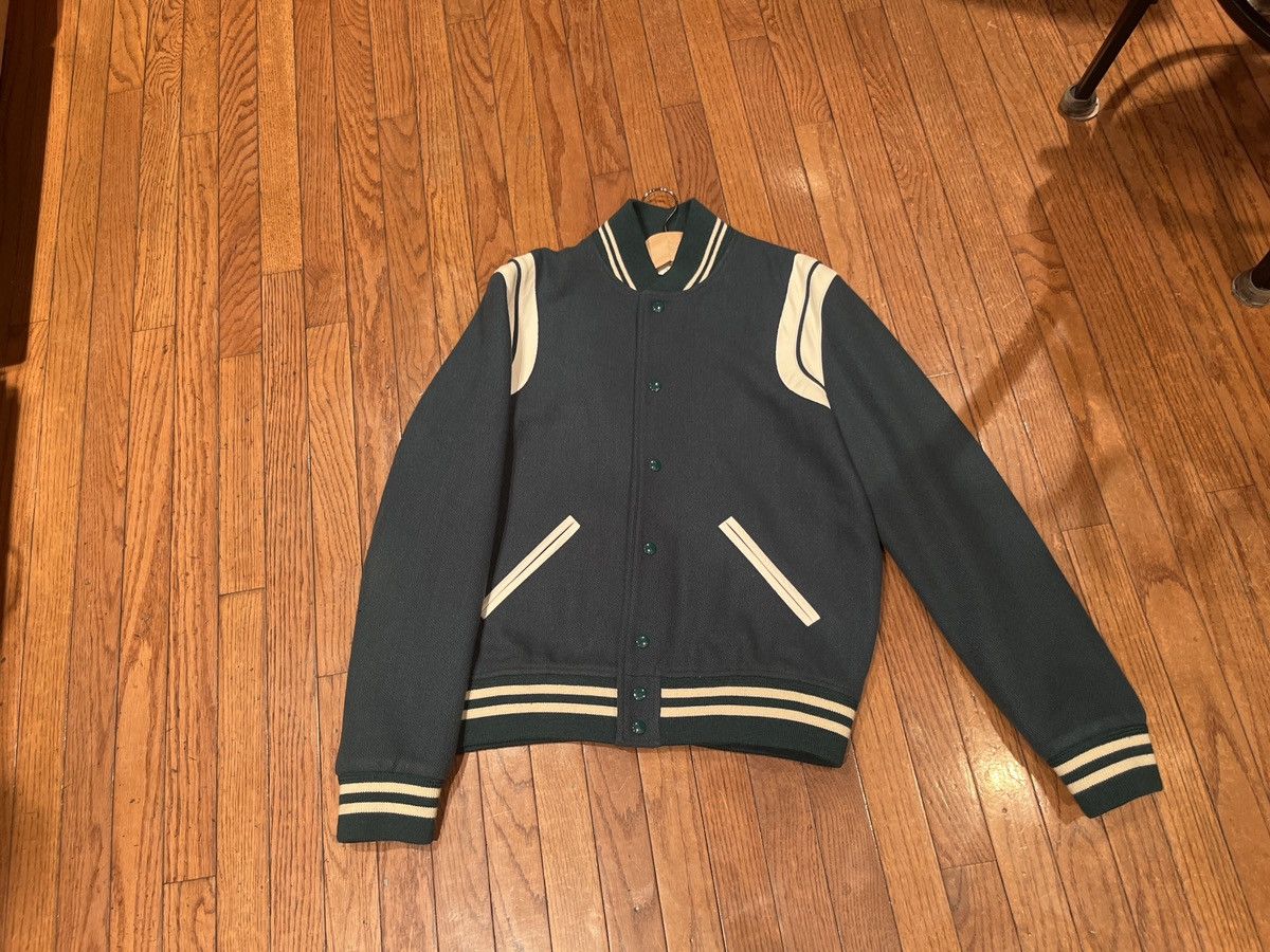 image of YVES Saint Laurent Green YSL Bomber Jacket, Men's (Size Small)