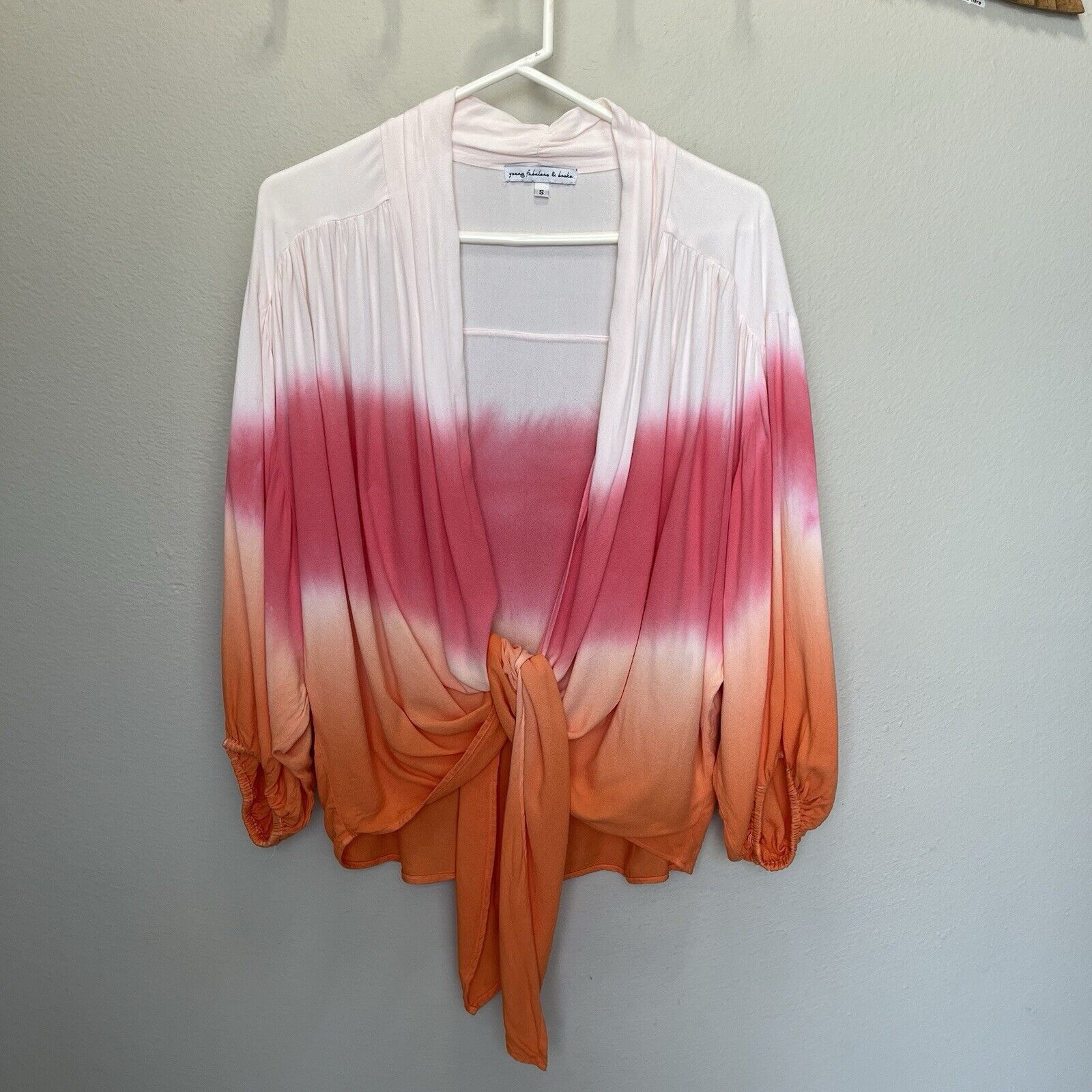 Young Fabulous & Broke Young Fabulous & Broke | Tie Front Top Ombré Dip Dye Pink Size S / US 4 / IT 40 - 2 Thumbnail