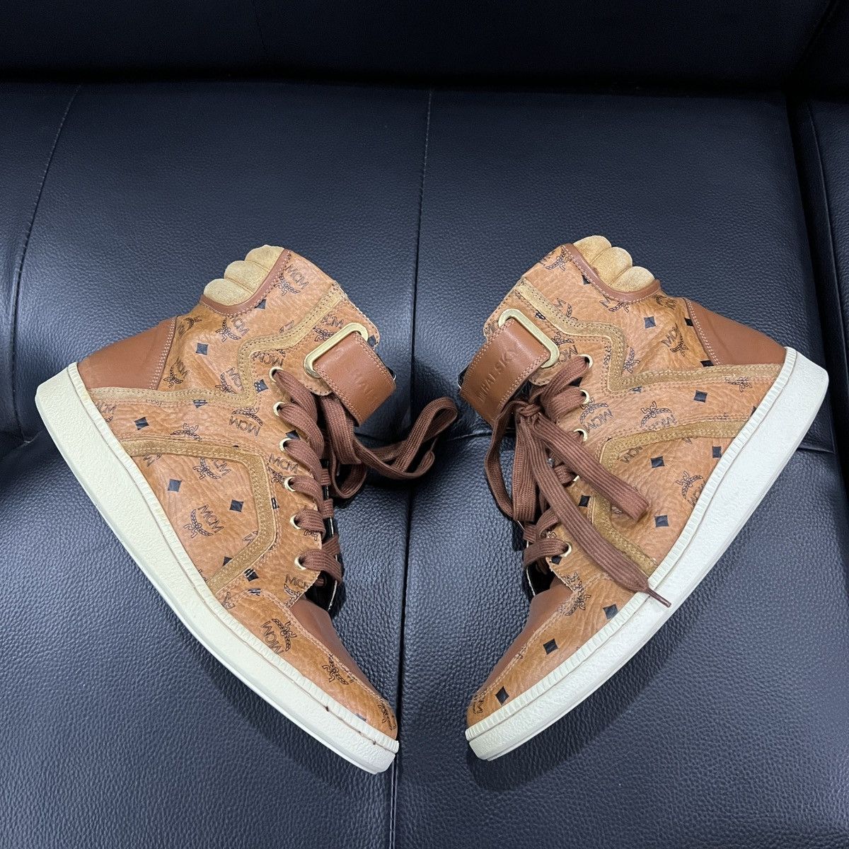 MCM MCM Monogram High-Top Sneakers Size US 8.5 / EU 41-42 - 7 Thumbnail