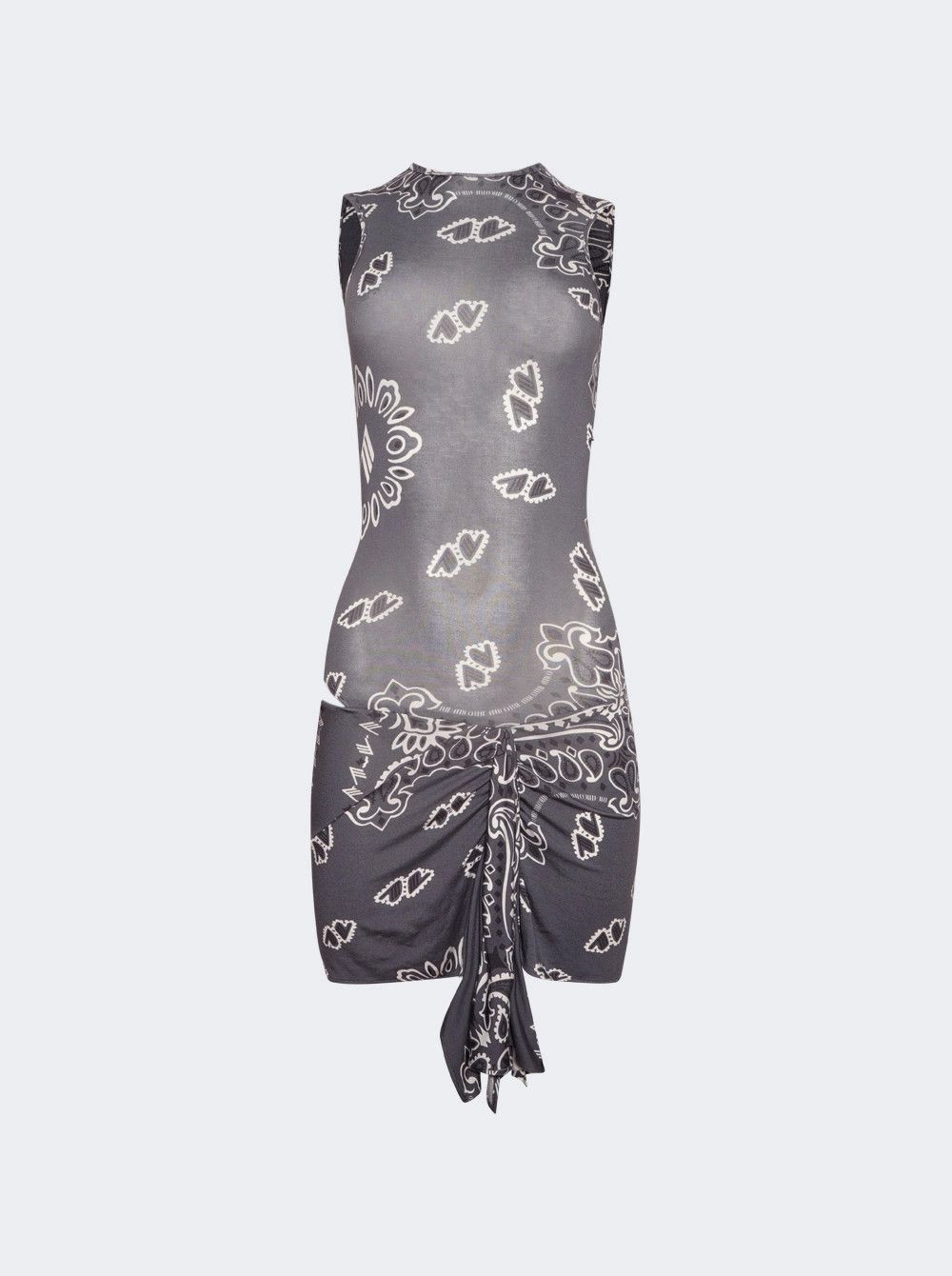 The Attico o1mle0526 Mini Bandana Dress in Gray Size S / US 4 / IT 40 - 1 Thumbnail