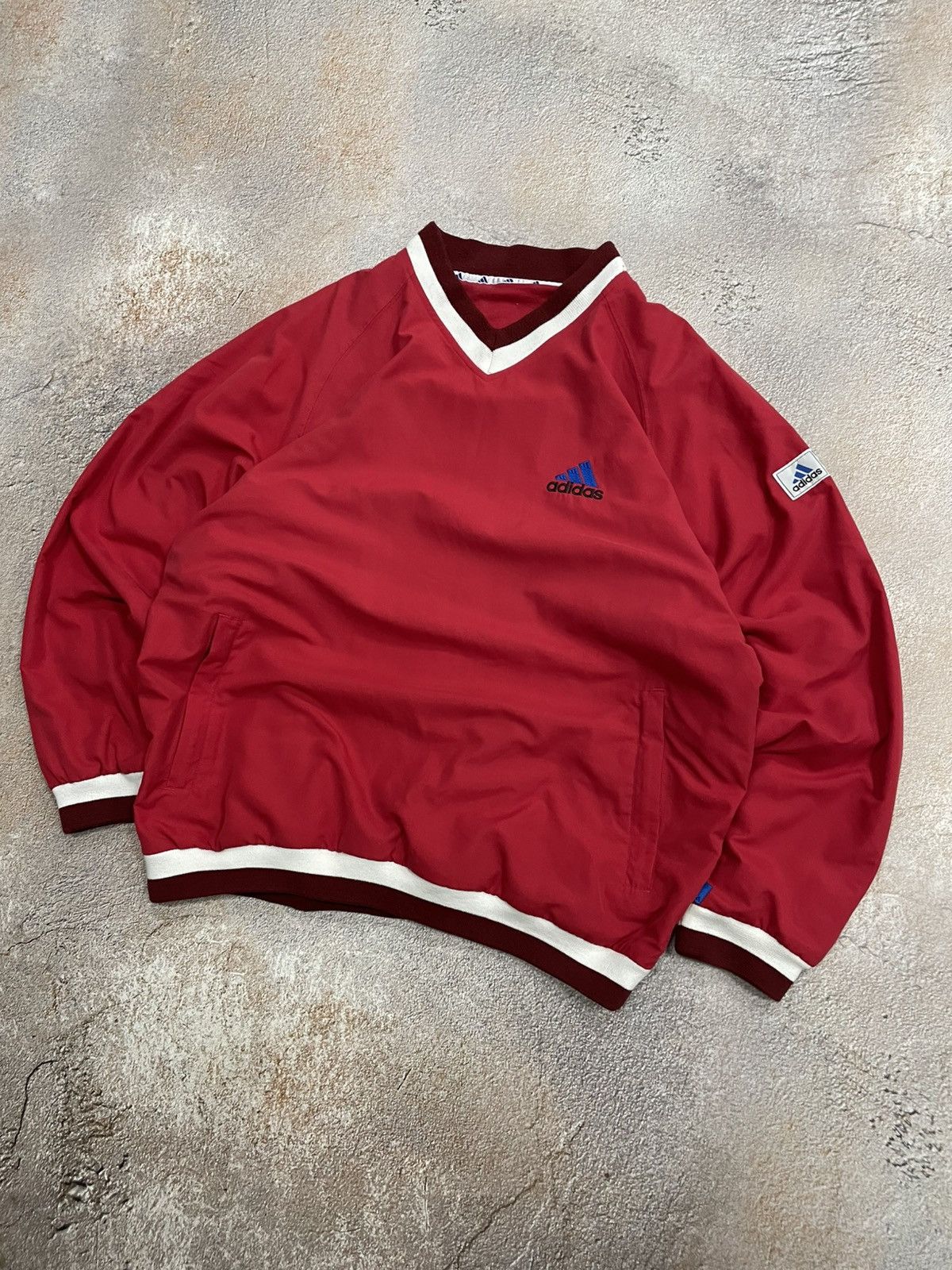 Adidas Vintage Adidas Nylon Drill Boxy Sweatshirt Size US XL / EU 56 / 4 - 2 Thumbnail