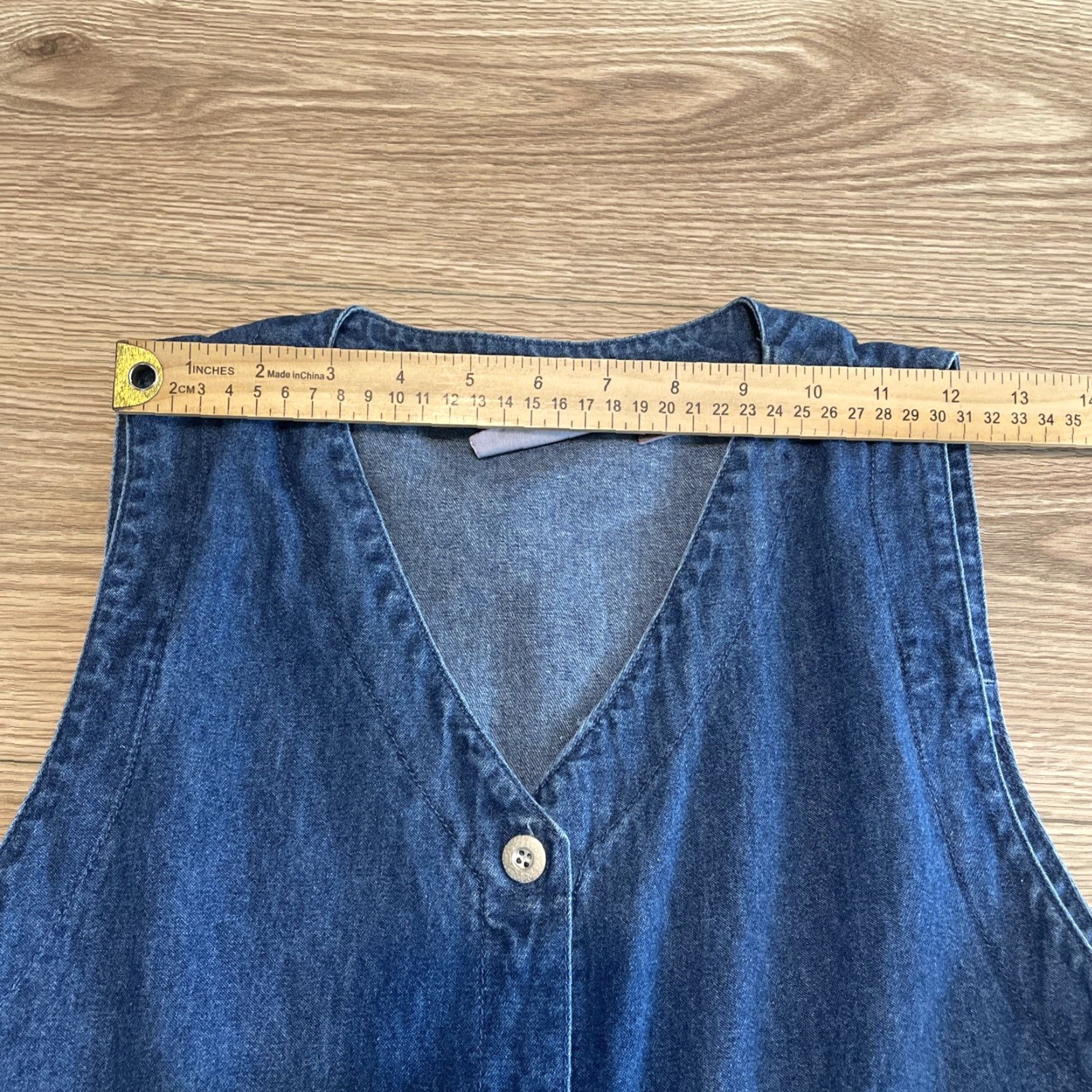 Vintage VINTAGE Premier International Maxi Dress for Women, Size Medium, Blue, Sleeveless, Button Closure, Pockets Size 32" / US 10 / IT 46 - 7 Thumbnail