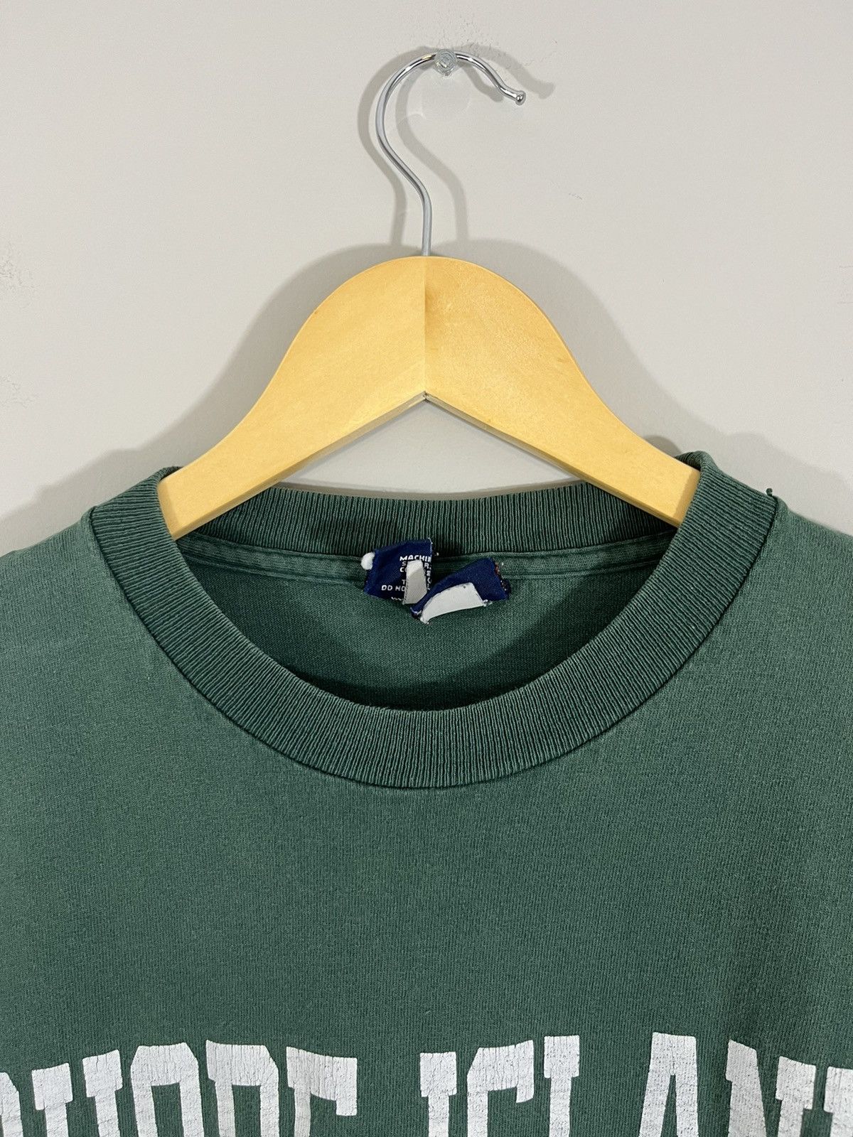 Vintage Rhode Island Faded Green Long Sleeve Shirt Size US L / EU 52-54 / 3 - 3 Thumbnail