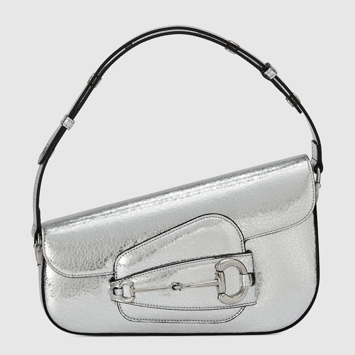 Gucci o1s1wg110225 Size: OS/ Horsebit Small Shoulder bag in Silver Size ONE SIZE - 1 Thumbnail