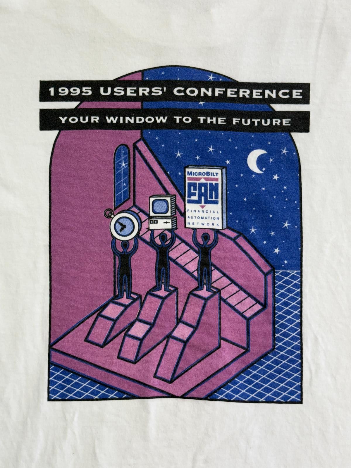 Hanes Vintage Computer Tech Tee 1995 MicroBilt Fan App Manager 1.0 Size US L / EU 52-54 / 3 - 1 Thumbnail