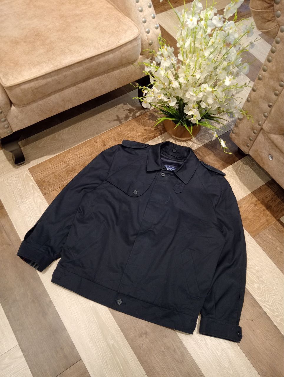 Burberry Prorsum VINTAGE BURBERRYS COTTON POLY TRENCH JACKET - NAVY Size US L / EU 52-54 / 3 - 2 Thumbnail