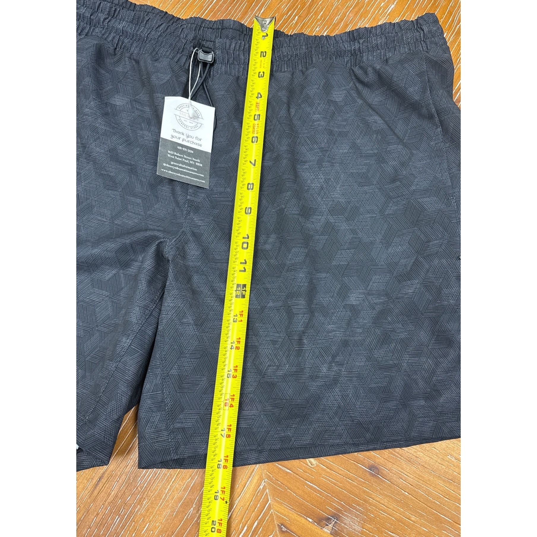 Other Mens Black Geometric Swim Shorts With Drawstring Waist & Mes Size US 32 / EU 48 - 4 Thumbnail
