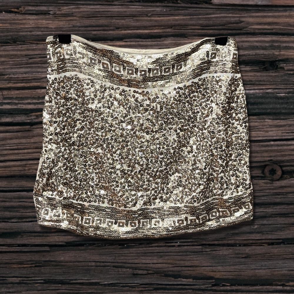 Other Chelsea & Violet Gold Sequin Skirt Size 29" - 2 Thumbnail