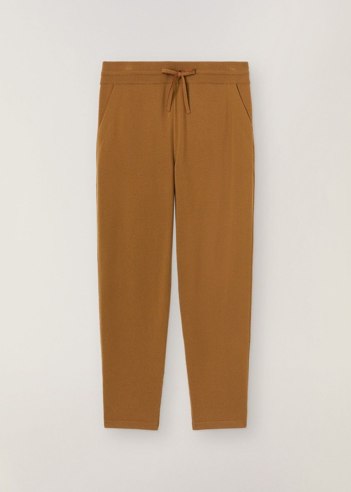 o1loc1c0124 Plain-knit Athleisure Pant in Brown