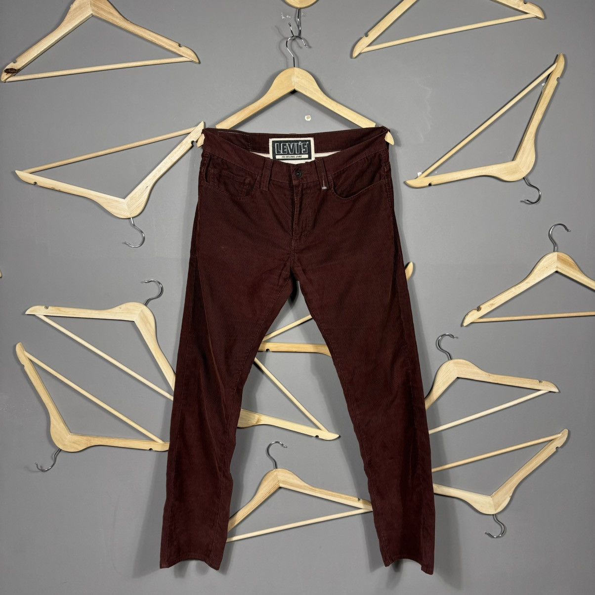 Levi's × Levi's Vintage Clothing Levis Velvet Burgundy Pants Size US 33 - 1 Thumbnail
