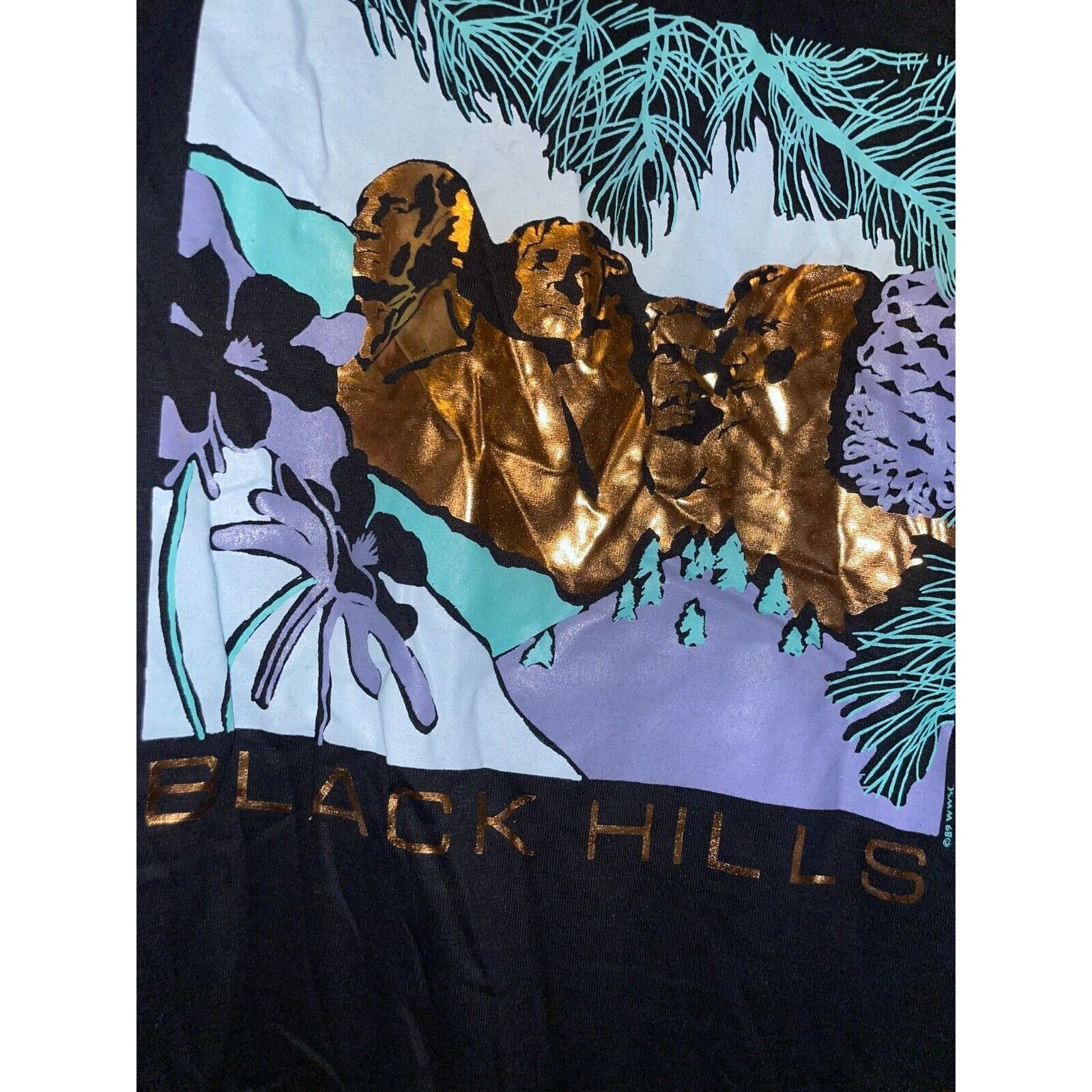 Jerzees Vintage Mount Rushmore Shirt Black Hills Graphic Black Tee Size US M / EU 48-50 / 2 - 6 Thumbnail