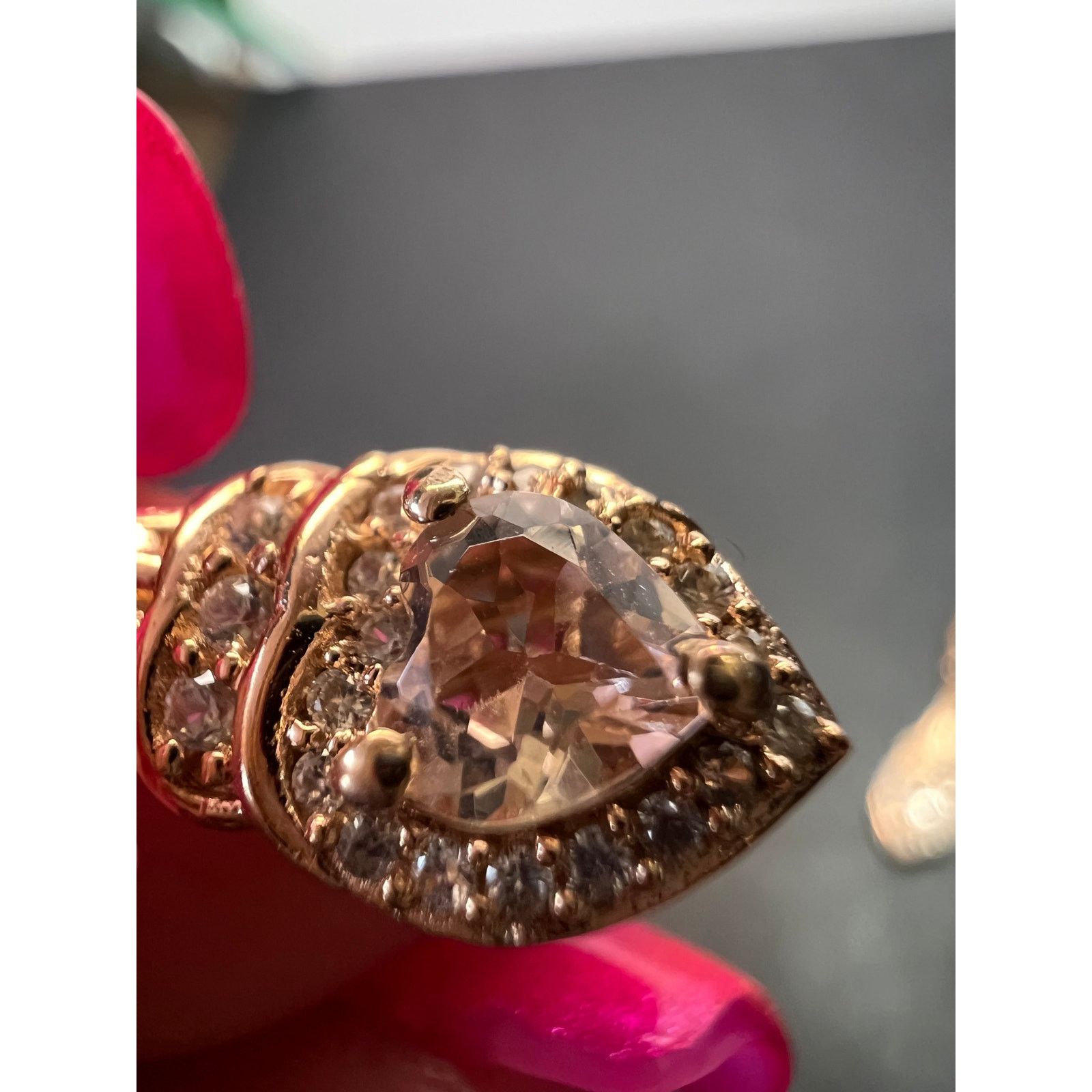 Other Morganite and Zircon rose gold over sterling silver earrings Size ONE SIZE - 11 Thumbnail