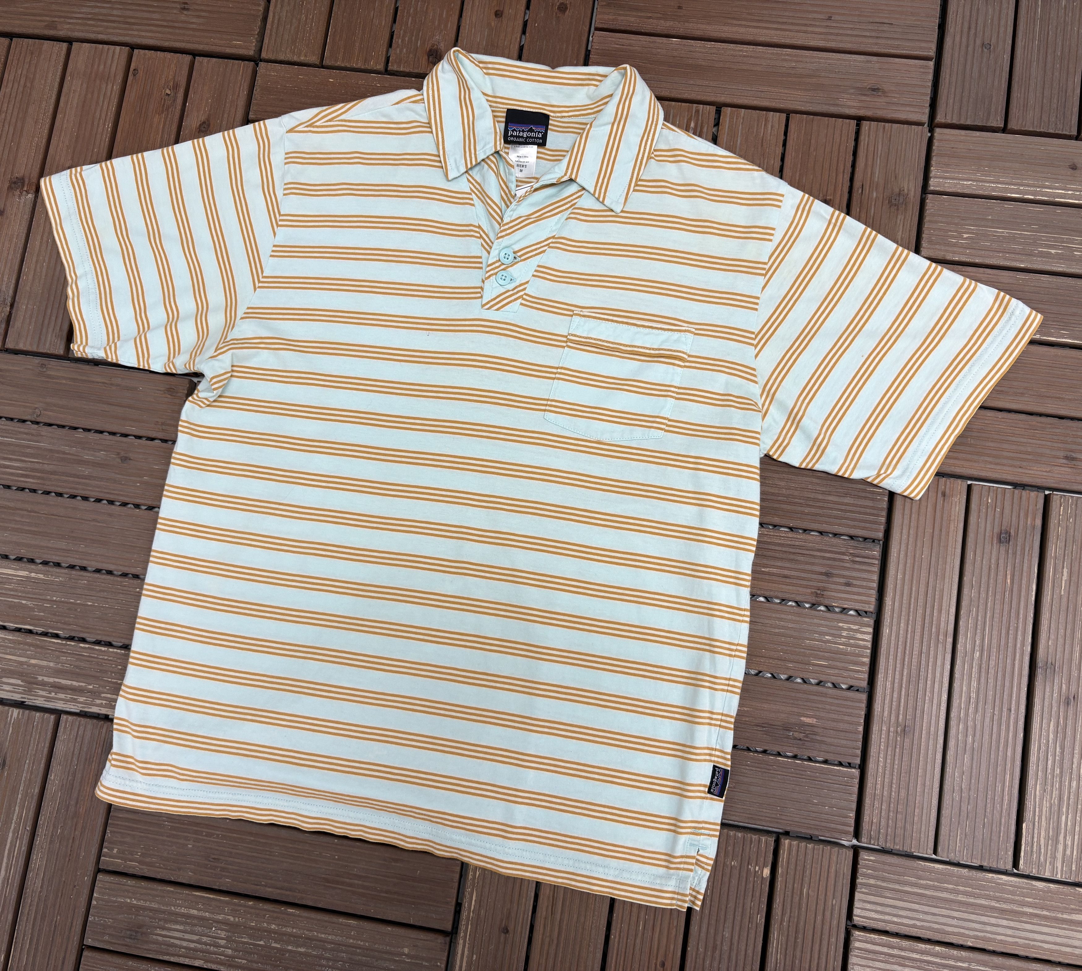 Patagonia Patagonia Striped Vintage Blue Collared T-Shirt Tee Size US M / EU 48-50 / 2 - 2 Thumbnail