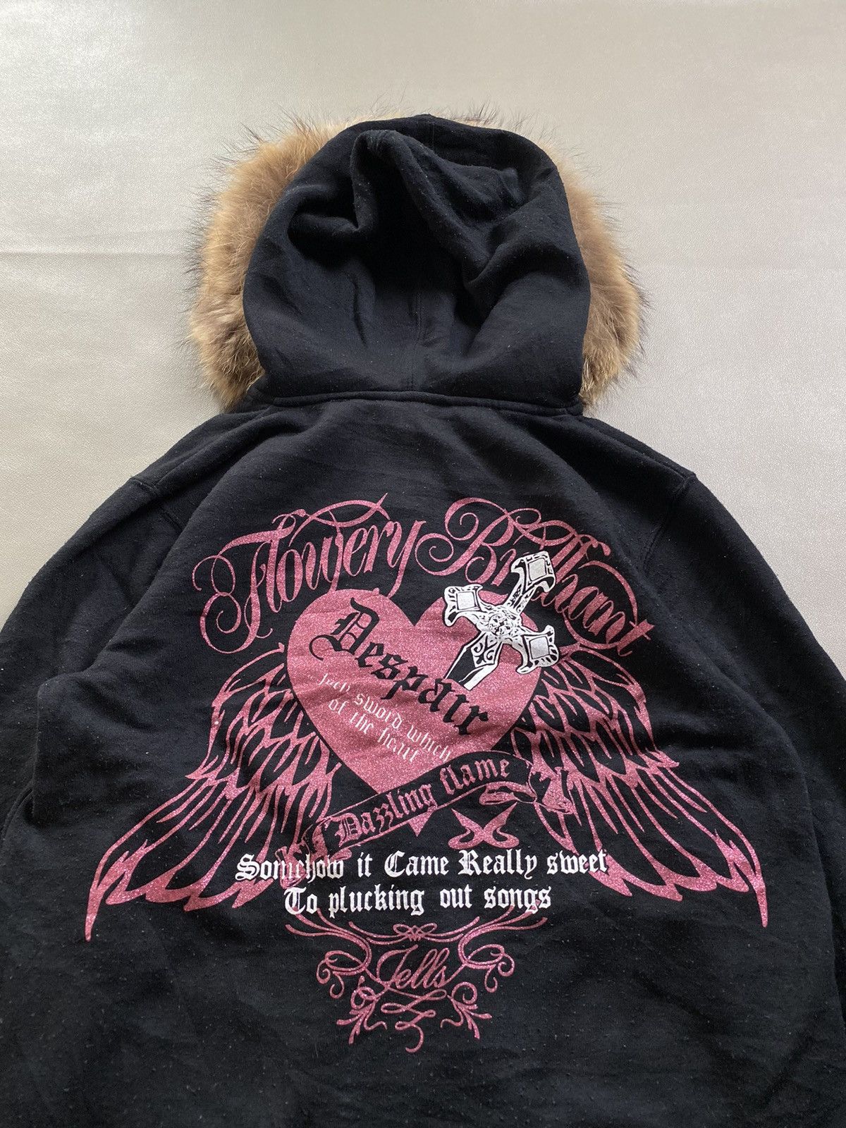 If Six Was Nine × Japanese Brand × Le Grande Bleu (L.G.B.) Beaumere Aristocratic Cross Poem Fur Hoodie Size US M / EU 48-50 / 2 - 5 Thumbnail
