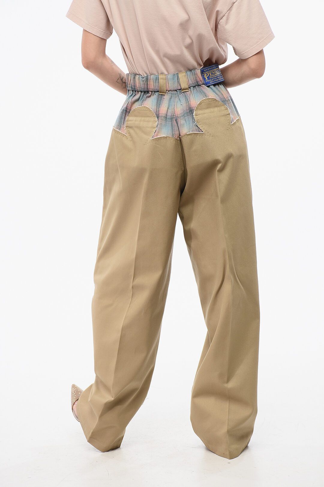 Maison Margiela og1mm0825 Gabardine Cotton Pant in Beige Size 27" / US 4 / IT 40 - 4 Thumbnail