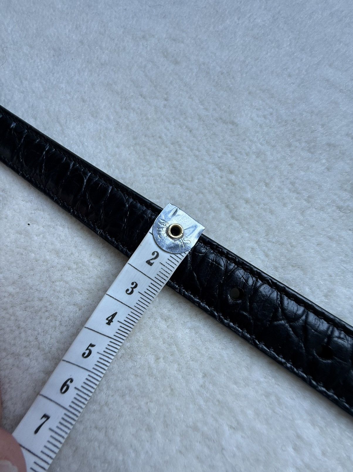 Celine FW23 Celine runway Western gator print black leather belt Size 28 - 5 Thumbnail