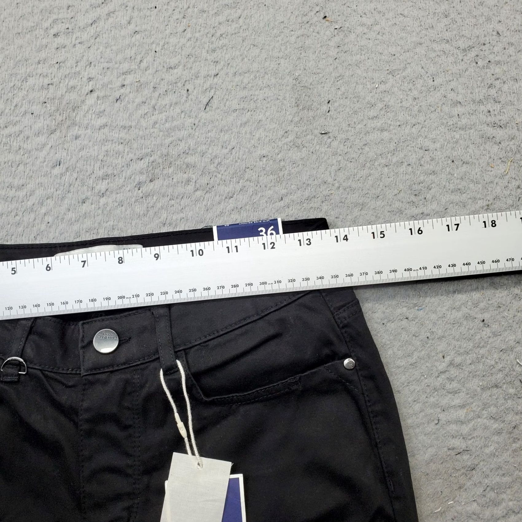 Zara Zara Womens Pants 36 Black Cotton Mid-Rise Flat Front Skinny Leg Chino Casual Flat Front Pants US Size 36 Womens Size 25" / US 0 / IT 36 - 6 Thumbnail