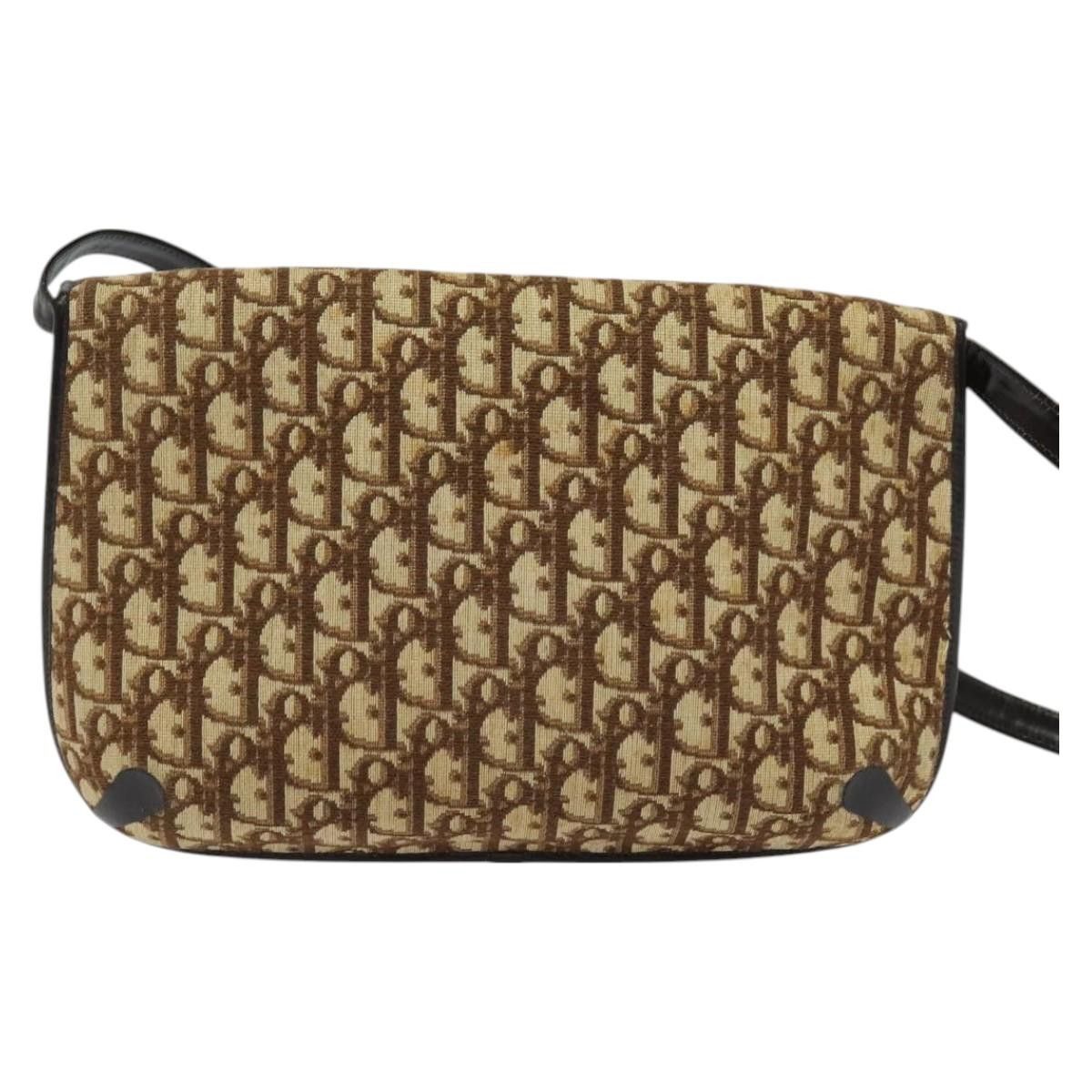 Dior DIOR Trotter Canvas Shoulder Bag Brown Gold Size ONE SIZE - 3 Thumbnail
