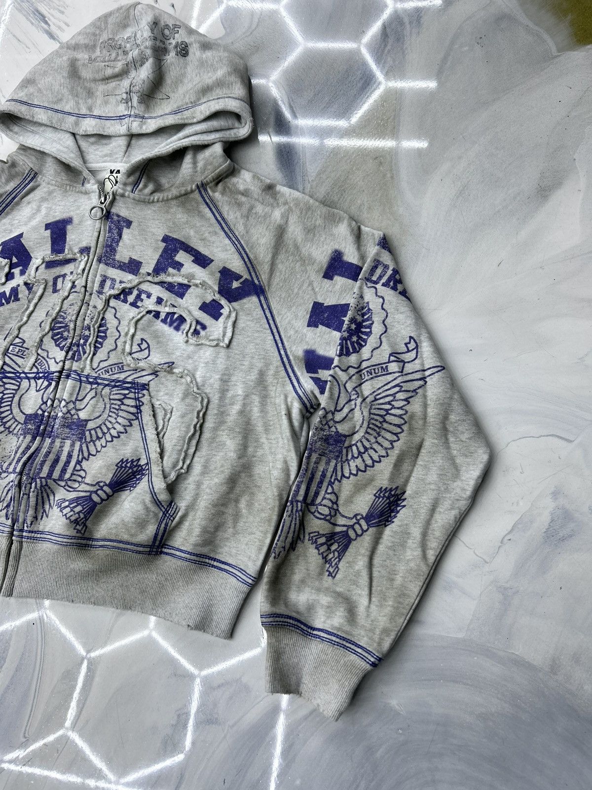 Vale Vale Army Zip Up Hoodie Grey Blue Size M Size US M / EU 48-50 / 2 - 3 Thumbnail