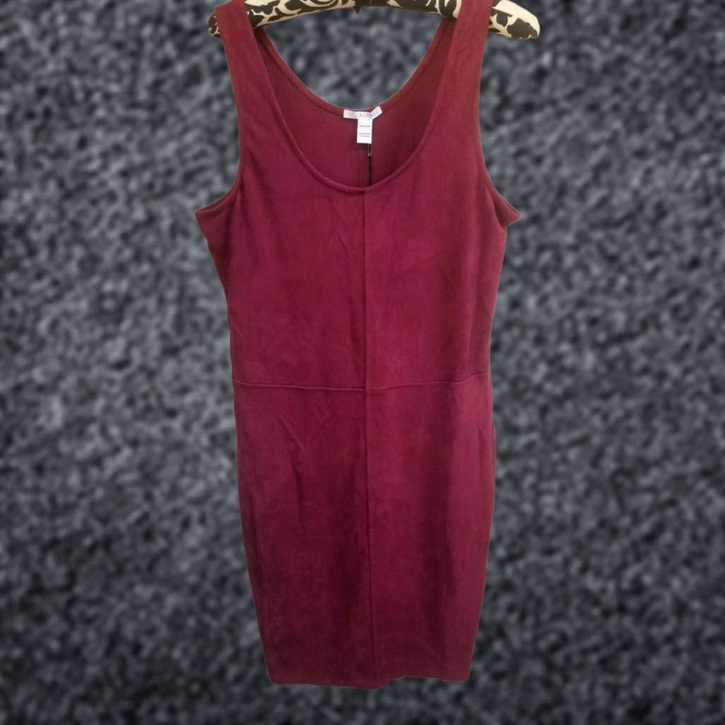 Vintage Astars Justine Vegan Leather Dress Sleeveless Bordeaux Suede Large NWT Woman Dress PRICED 43 Size L / US 10 / IT 46 - 1 Thumbnail