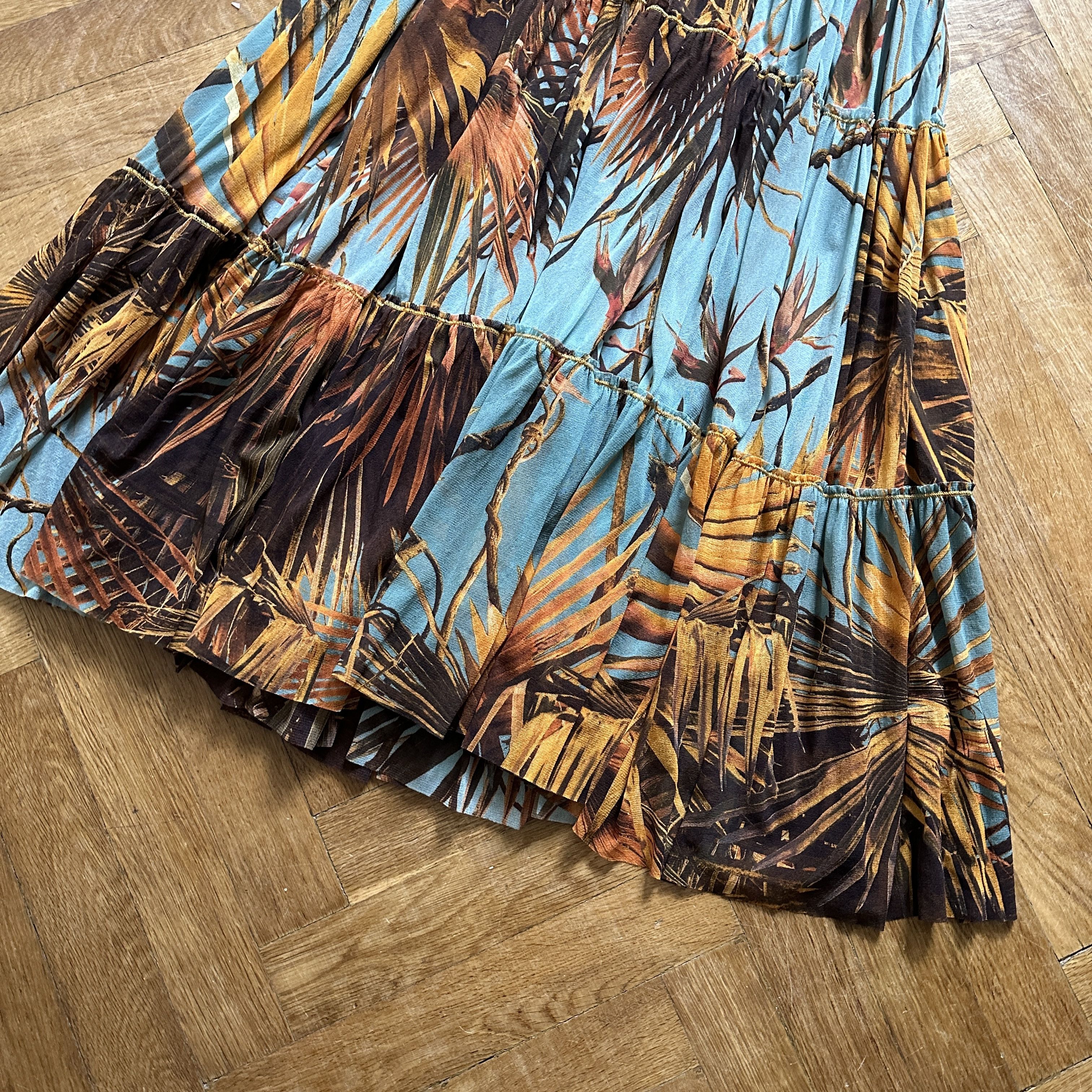 Jean Paul Gaultier Soleil 2000s Layered Palm Printed Mesh Dress Size M / US 6-8 / IT 42-44 - 3 Thumbnail