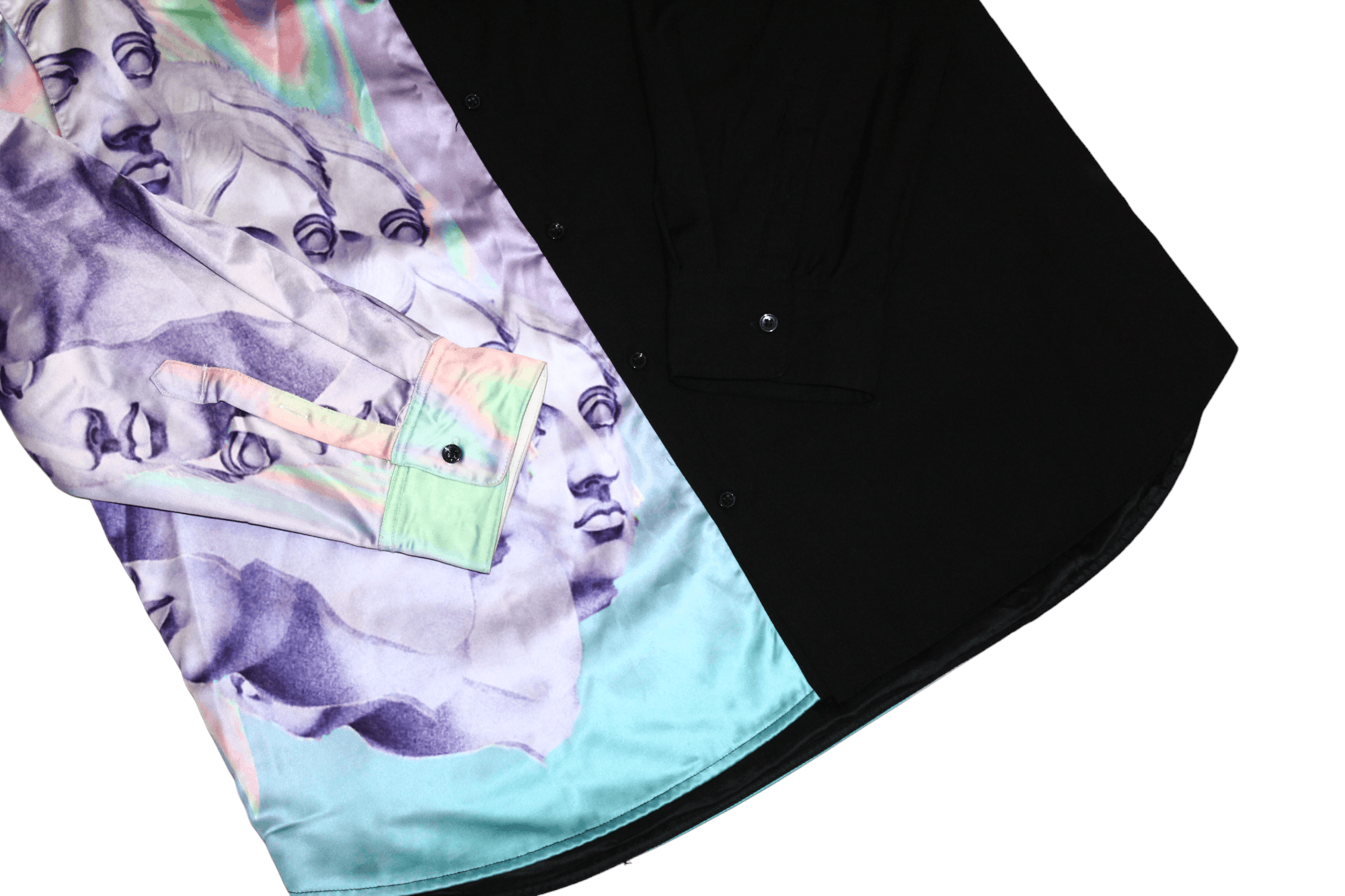 Japanese Brand YOIKADAKADA Michelangelo artwork spectrum satin block shirt Size US M / EU 48-50 / 2 - 9 Thumbnail