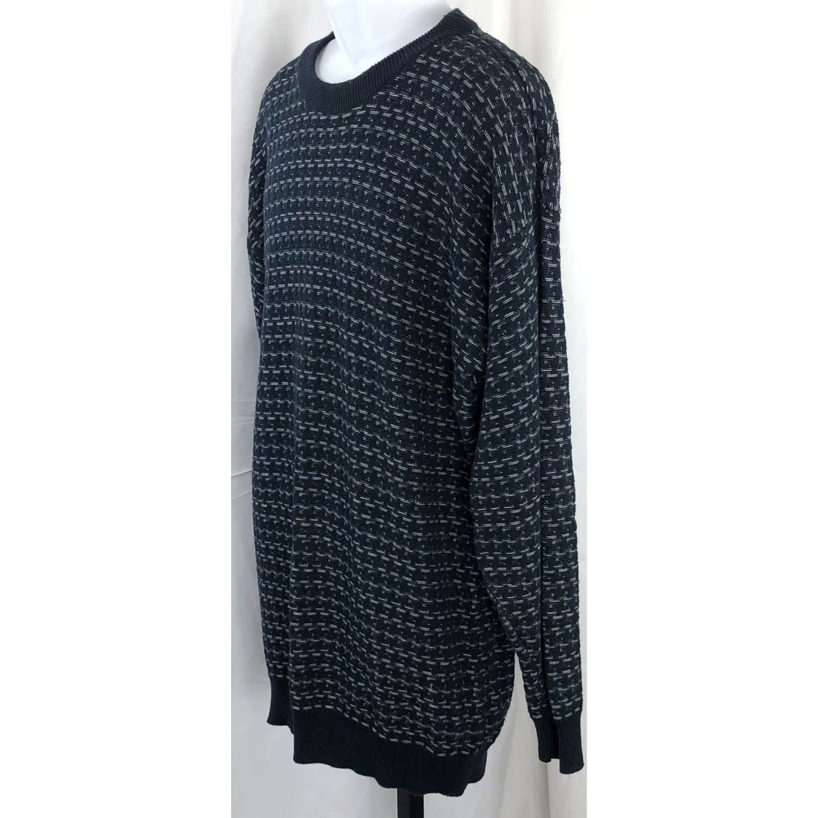 Izod VINTAGE IZOD Crewneck Sweater XL Blue Cotton Knit Long Sleeve Preppy Size US XL / EU 56 / 4 - 2 Thumbnail