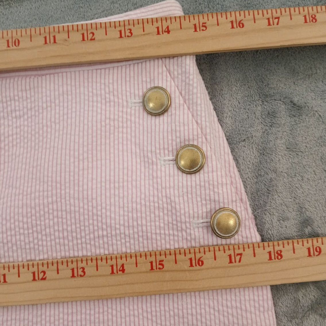 J.Crew J.Crew Skirt Short Pencil Pink Striped Seersucker Cotton Size 2 Pockets Womens Size 26" / US 2 / IT 38 - 3 Thumbnail