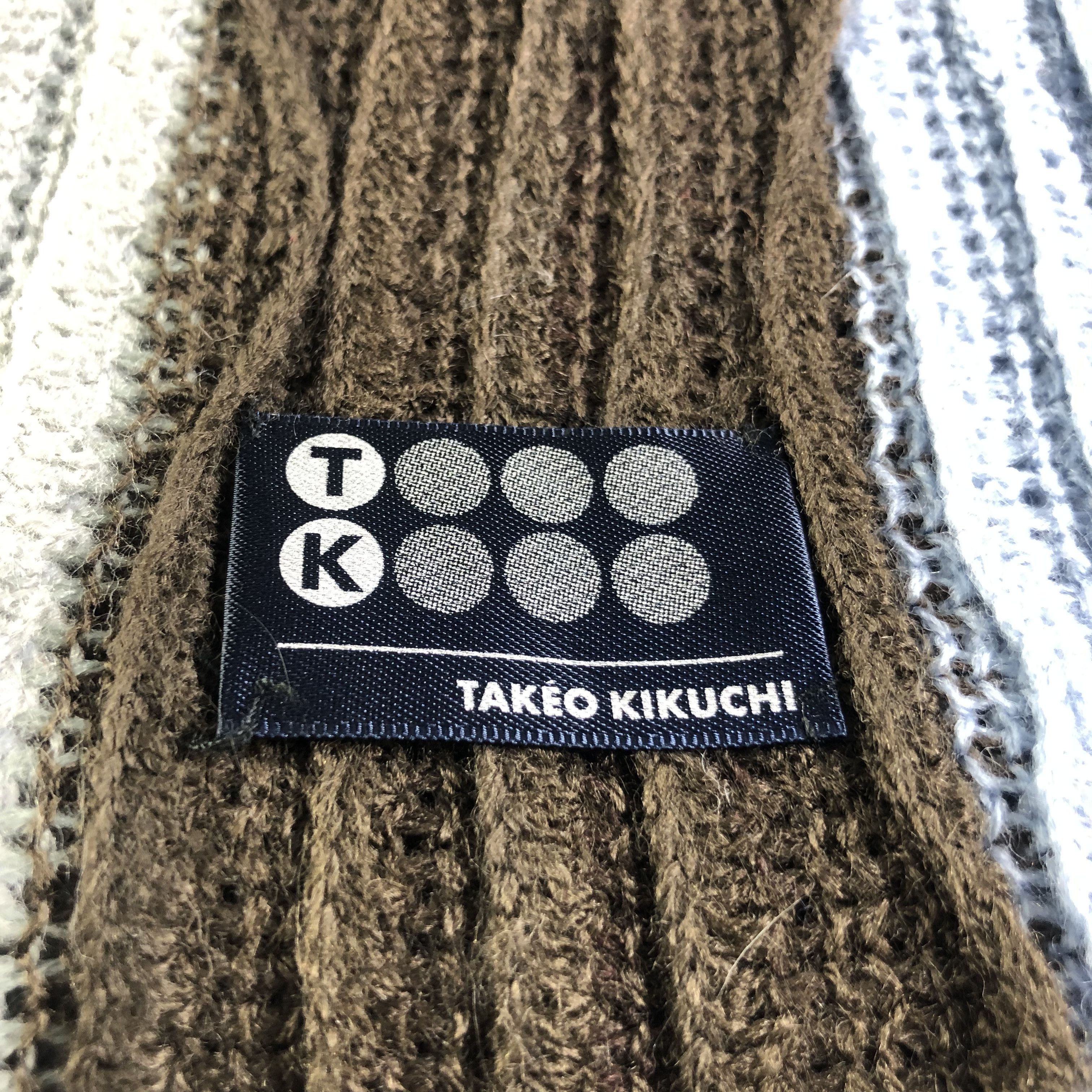 Takeo Kikuchi Takeo Kikuchi Pleated Striped Scarf Muffler V2035 Size ONE SIZE - 4 Thumbnail