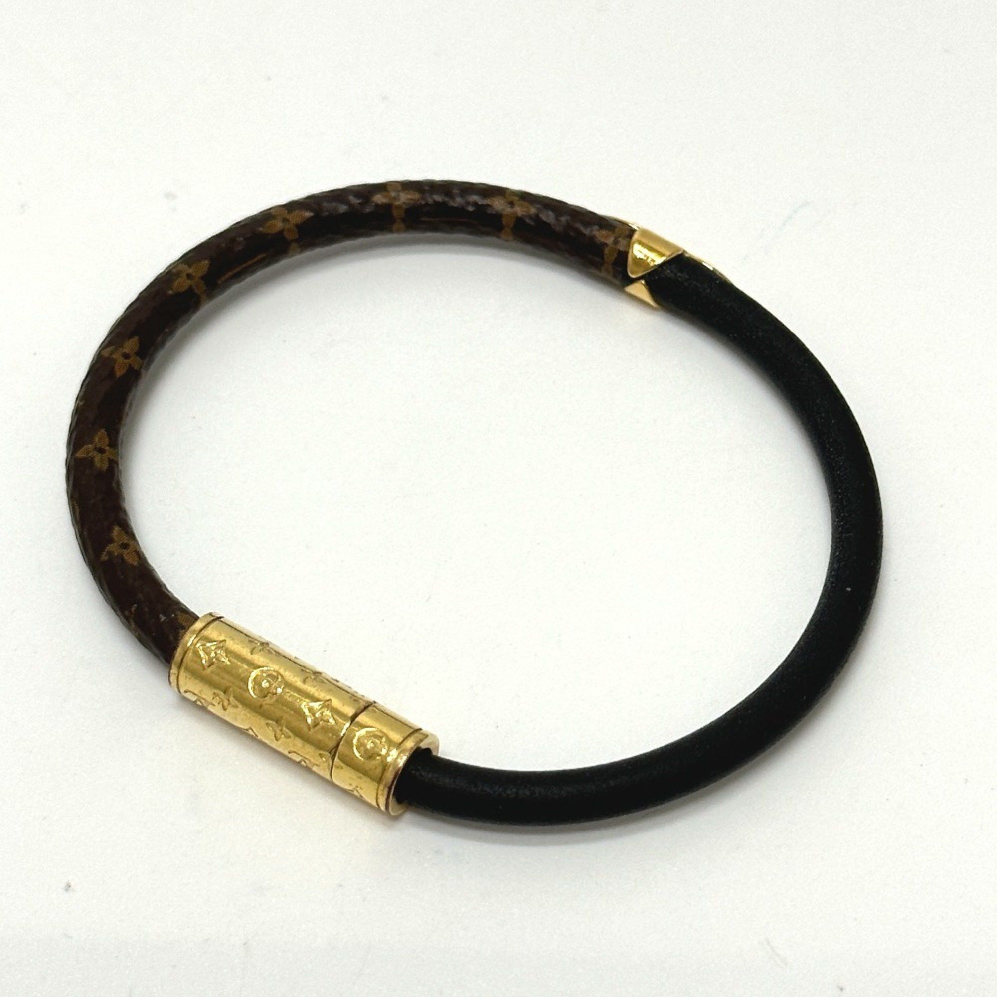 LOUIS VUITTON M6431F Monogram Brasserie Daily Confidential Bangle Bracelet in Canvas Brown Women's
