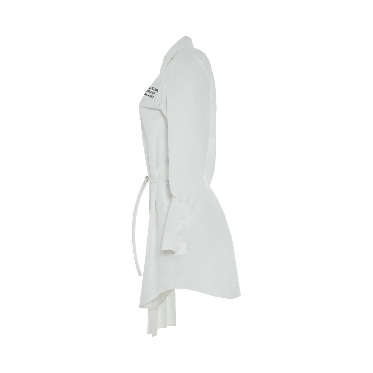 Off-White o1gr1nt0425 Popel Plisse Shirt Dress in White Size S / US 4 / IT 40 - 3 Thumbnail