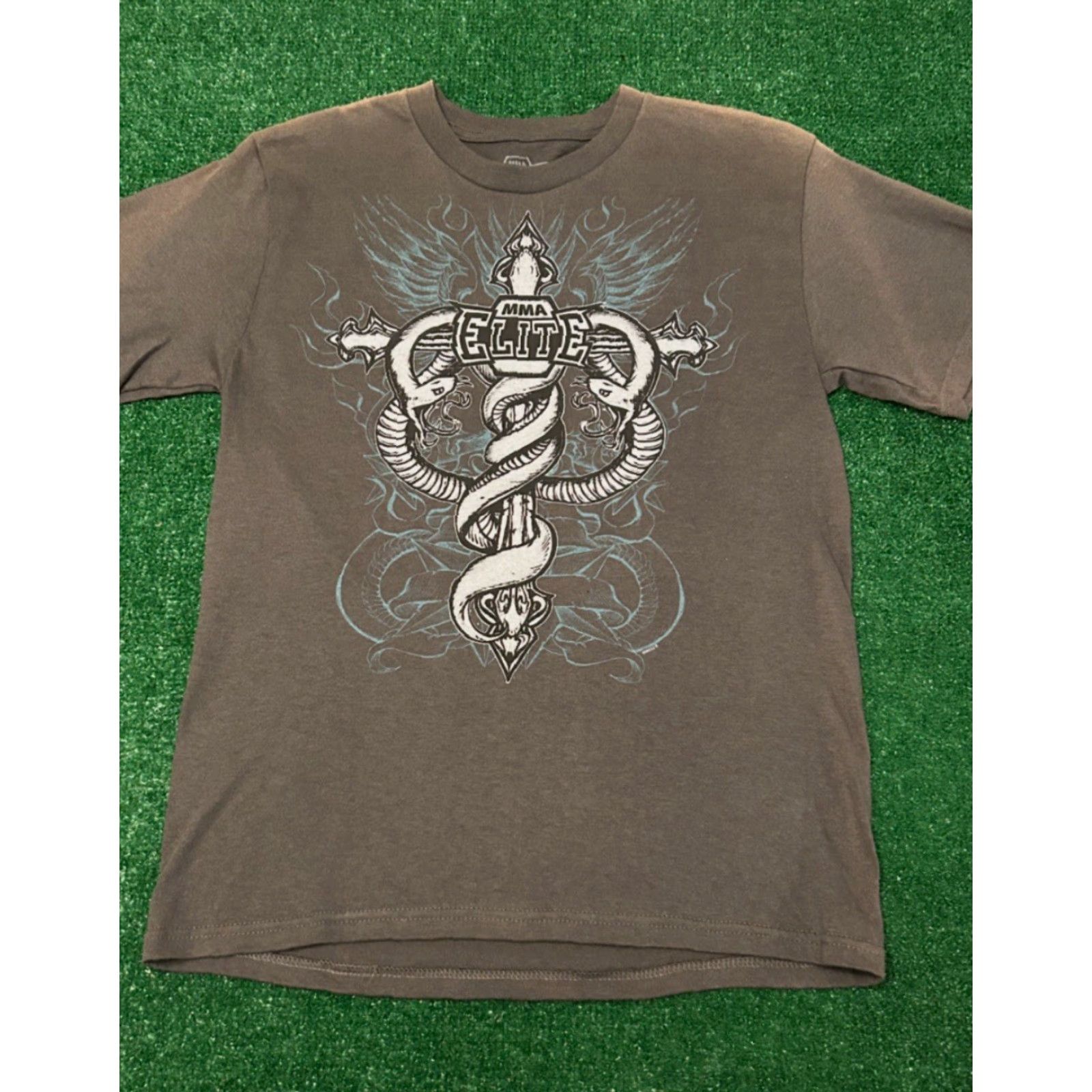 Vintage VINTAGE MMA Elite Shirt Mens S Gray Snakes Cross VTG Y2K Punk Grunge UFC Raver Size US S / EU 44-46 / 1 - 5 Thumbnail