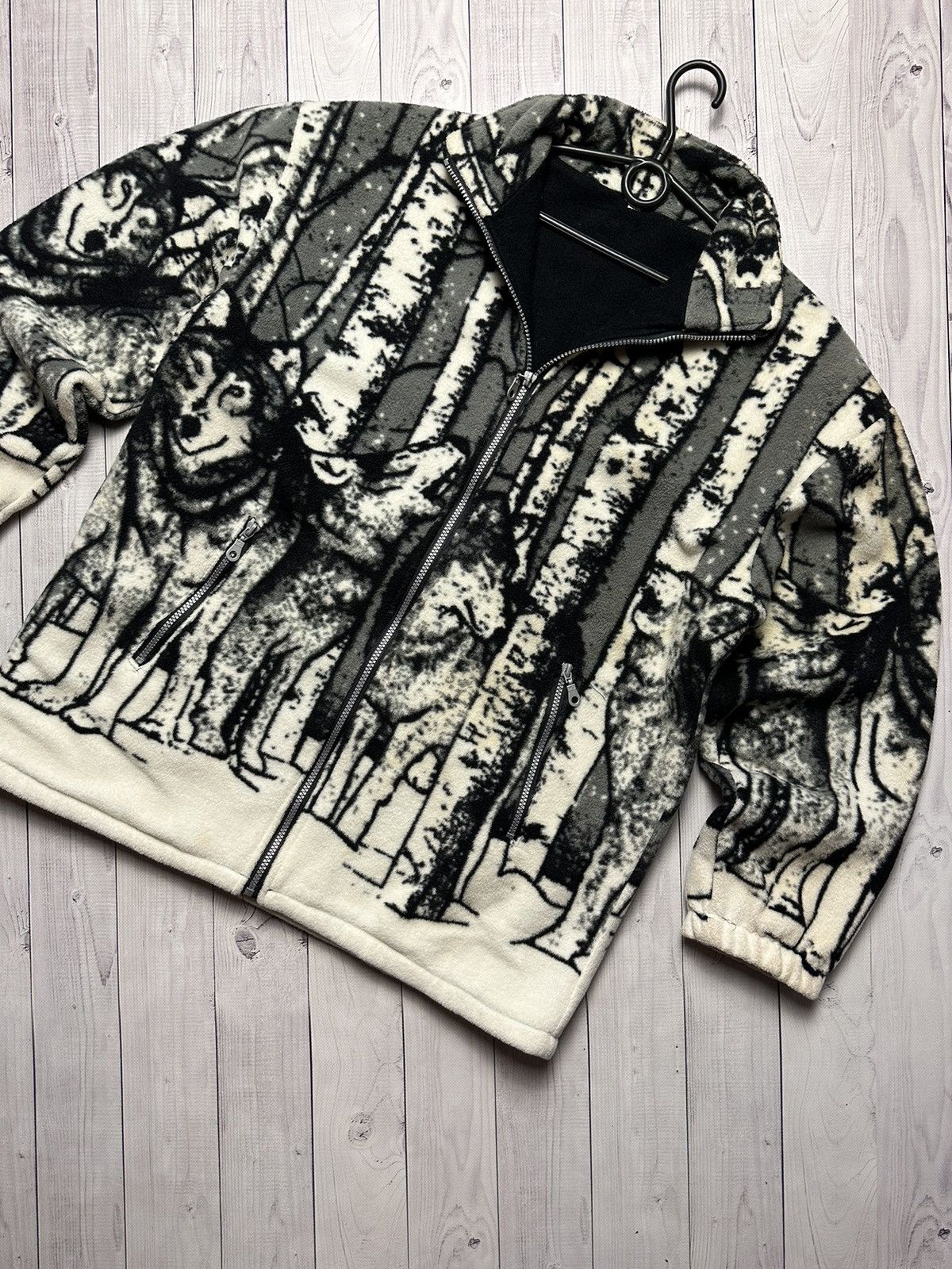 Vintage Vintage wolf fleece jacket forest size M coat Size US M / EU 48-50 / 2 - 3 Thumbnail