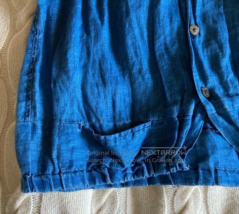 Kapital Kapital Blue-dyed linen embroidered out-of-print pocket sh Size M / US 6-8 / IT 42-44 - 9 Thumbnail